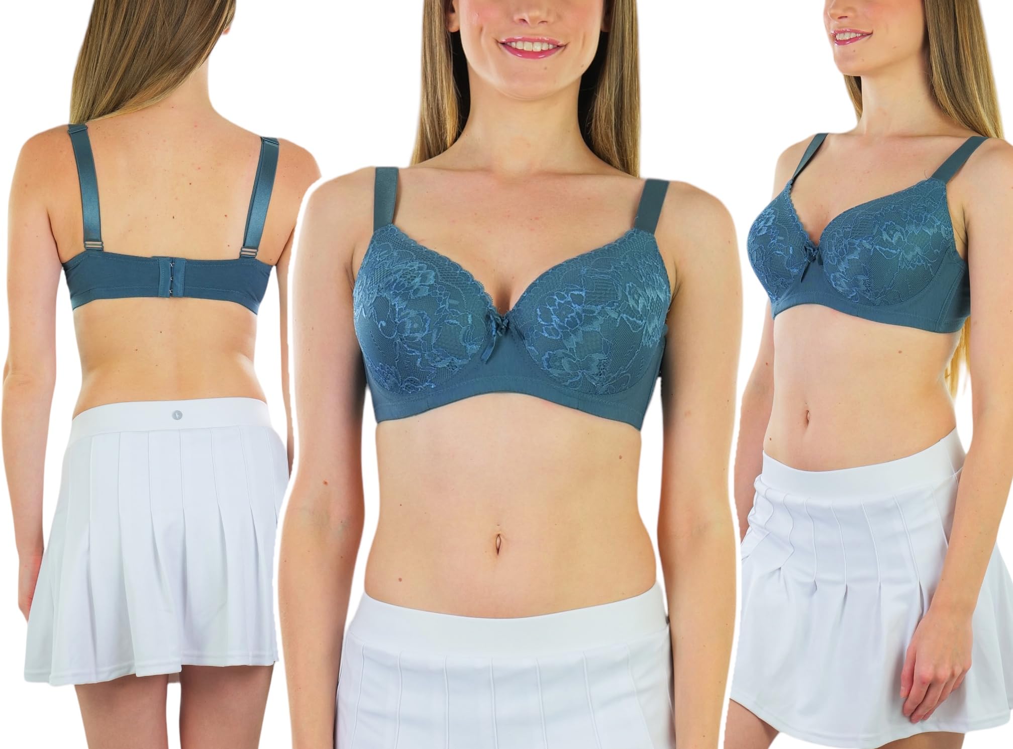ToBeInStyle Women's 6-Pack Underwire Padded Bras - Supportive, Comfortable & Classic Style for Everyday Wear, Workout & Lounge