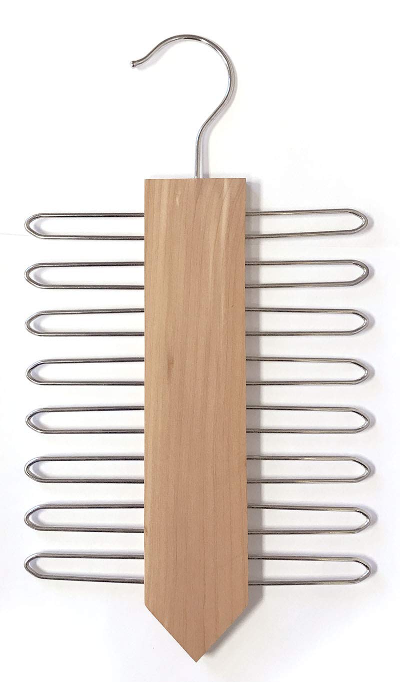 Premium Cedar Wood Closet Organizer - Natural Cedar Tie & Scarf Hanger #7050 for Wardrobe Storage & Moth Protection | Ideal for Closet, Bedroom & Travel Use