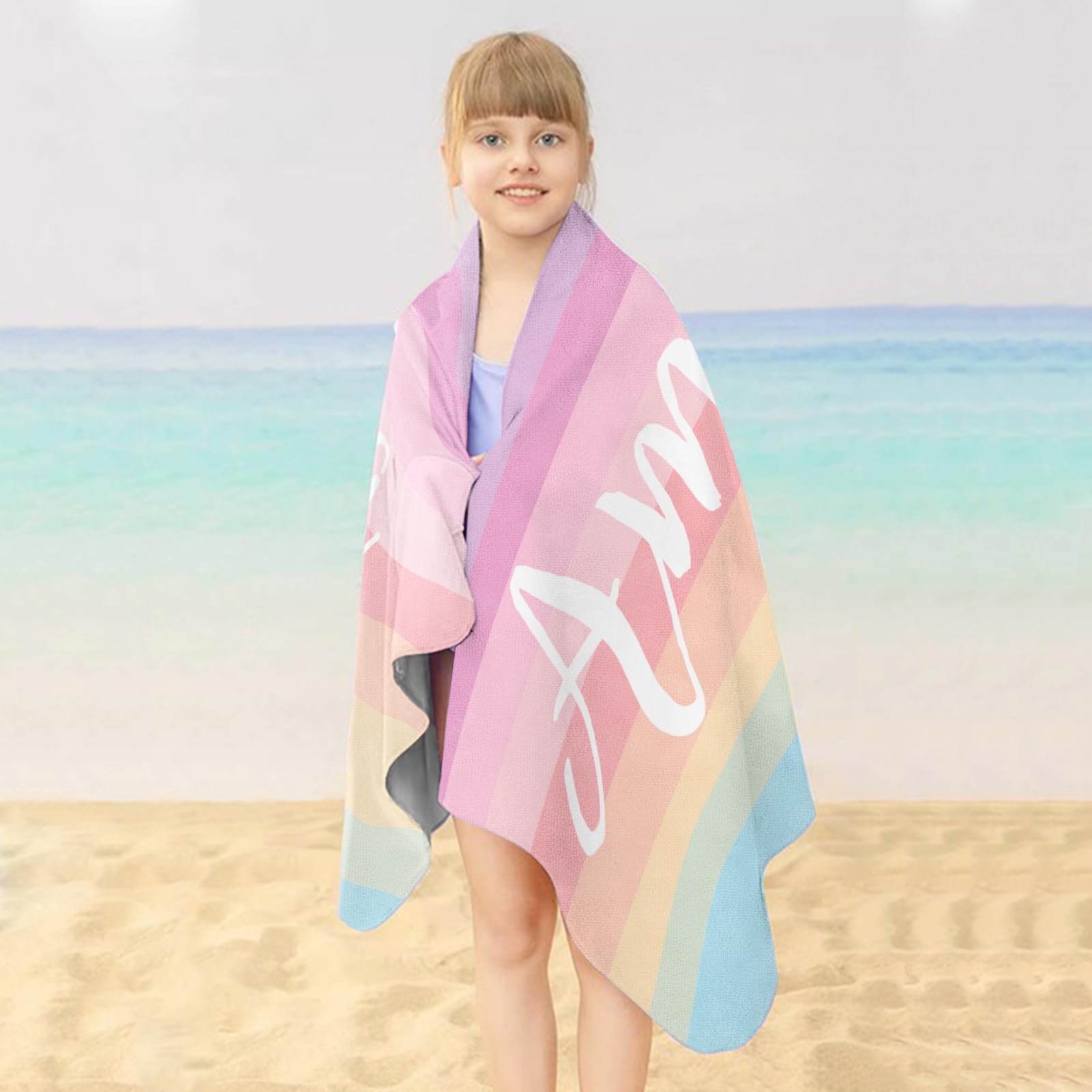 Novgarden Personalized Beach Towels with Name - Custom Quick Dry Microfiber Cotton/Poly Blend Pool Towel 30x60 Inches - Perfect for Beach, Travel, Swimming Pool & Bathroom Decor - Great Gift for Summer Vacations