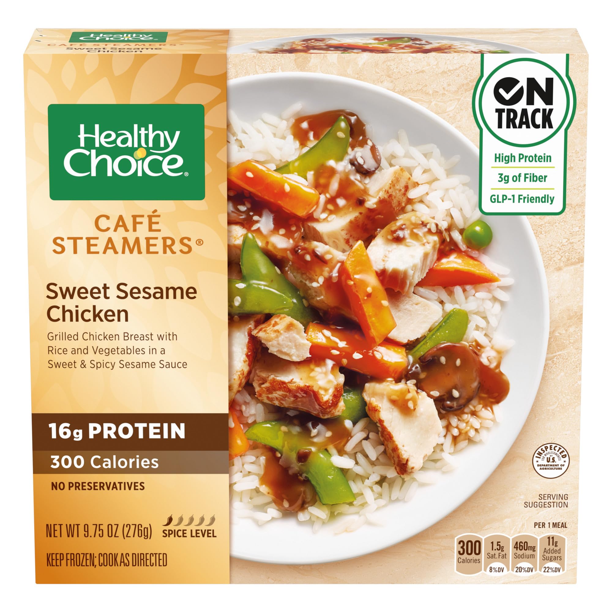 Healthy Choice Cafe Steamers Sweet Sesame Chicken - No Preservatives Frozen Microwave Meal (9.75 oz) | Quick Lunch & Dinner Solution for Busy Professionals