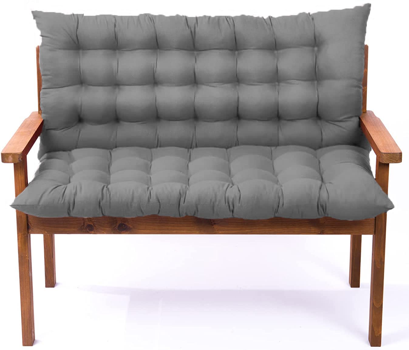 **Outdoor Swing Seat Cushions with Backrest & Ties - 59 Inch Waterproof Garden Bench Cushion for 2-3 Seater - Patio, Porch, Deck & Indoor Use**    (Note: The original title was already in English, so no translation was needed. The optimized version improves readability, adds keywords like 
