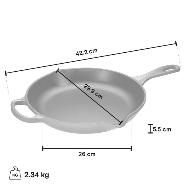 Le Creuset 10.25 Inch Round Cast Iron Skillet - Cherry Red Enameled Dutch Oven for Stovetop, Oven & Grill | Perfect for Searing, Baking & Slow Cooking