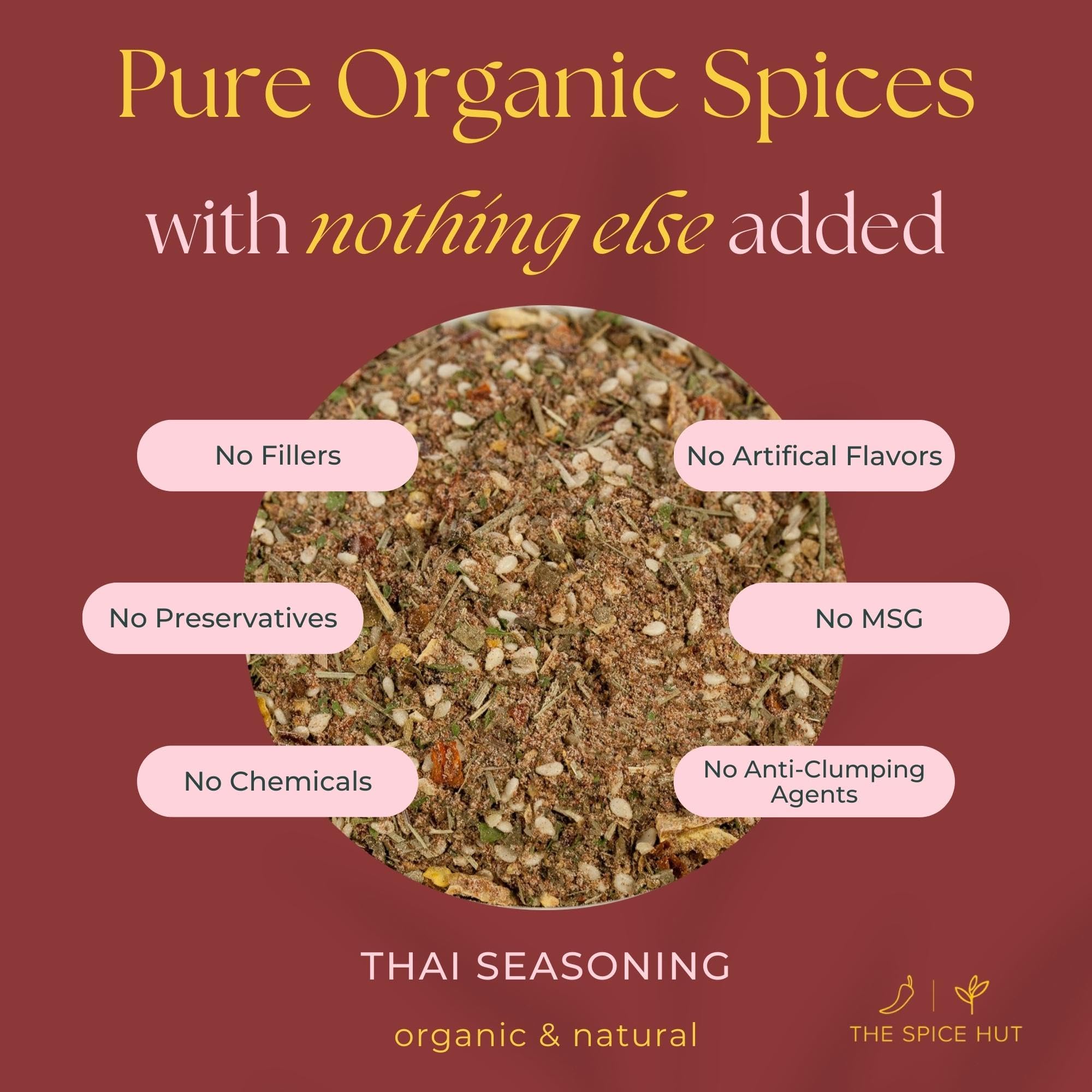 Organic Thai Seasoning - Authentic Savory & Spicy Blend for Thai Cuisine, 16oz | Perfect for Stir-Fries, Curries, Soups & Marinades | The Spice Hut