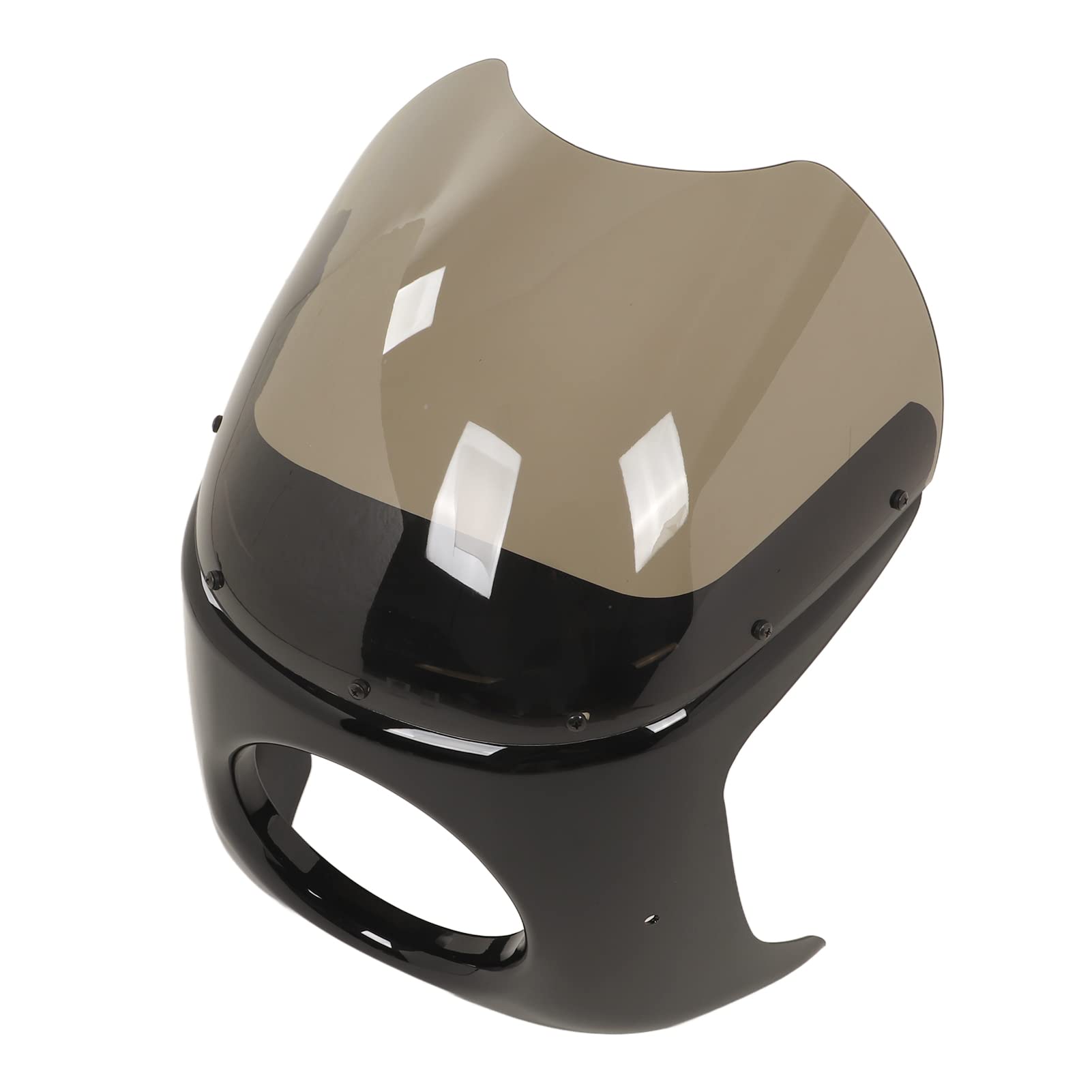 Smoked Motorcycle Windshield & Headlight Fairing - Anti-Scratch, Wear-Resistant, Sturdy Motorbike Accessories for Harley, Honda, Kawasaki - Perfect for Long Rides & Highway Cruising