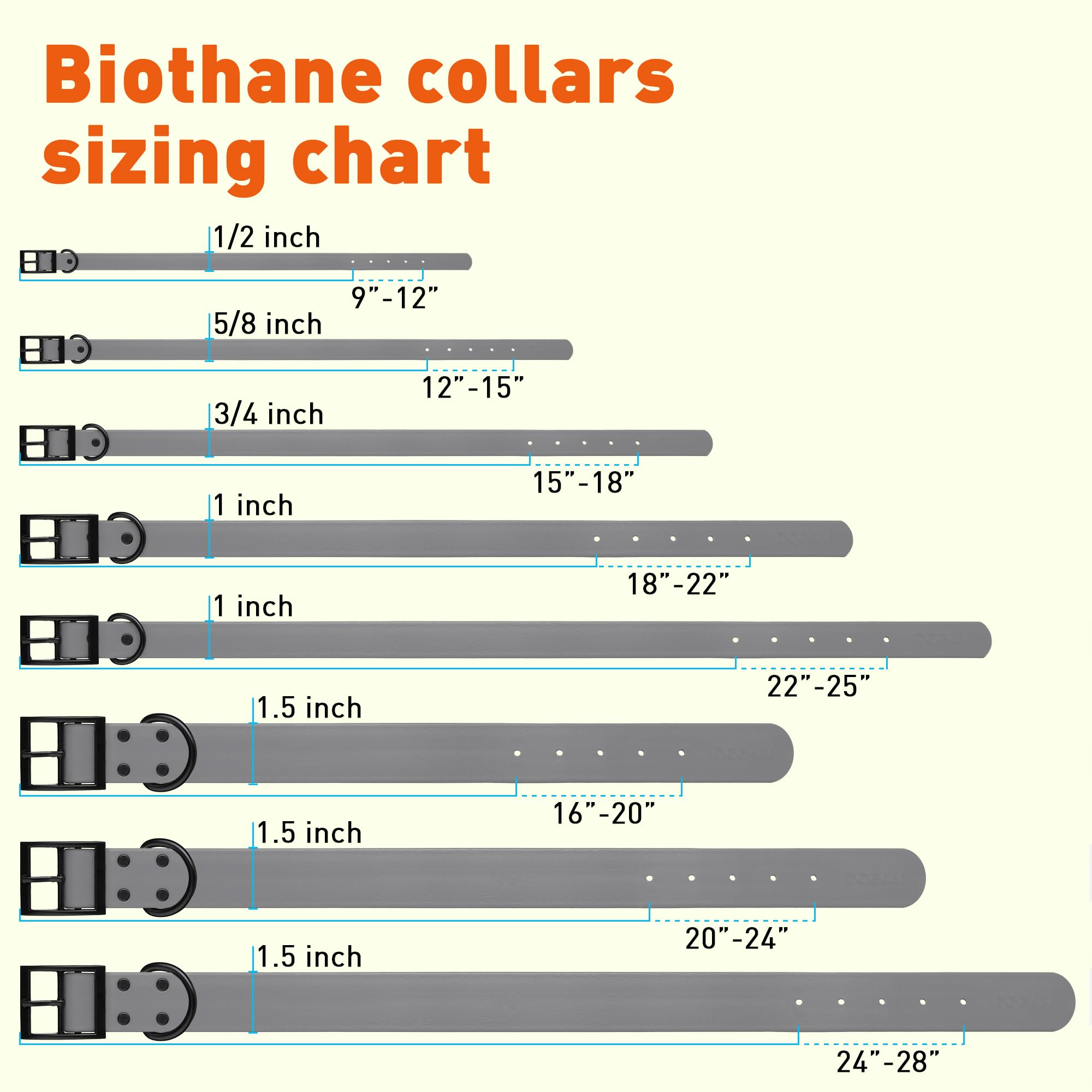Waterproof Biothane Dog Collar - Odor-Proof, Easy to Clean with Black Hardware - Fits Small, Medium & Large Dogs (Battleship Gray) - Perfect for Outdoor Adventures, Hiking & Daily Walks