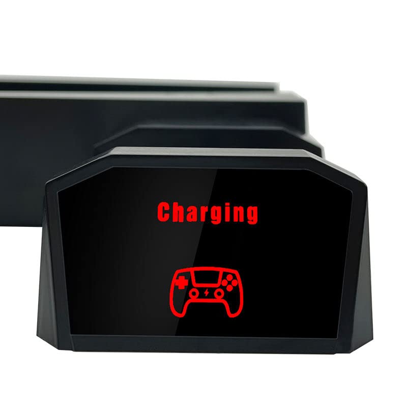 i-Fuel PS5 Vertical Stand - 4-in-1 Docking Station with Controller Charger, Cooling Fan & Game Storage for PlayStation 5 (Disc/Digital Edition) - Perfect for Gaming Setup & Console Organization