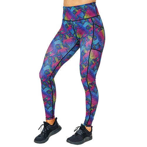Rainbow Turtle Print Yoga Leggings for Women - High Waisted Stretchy Workout Pants - Perfect for Yoga, Running & Casual Wear