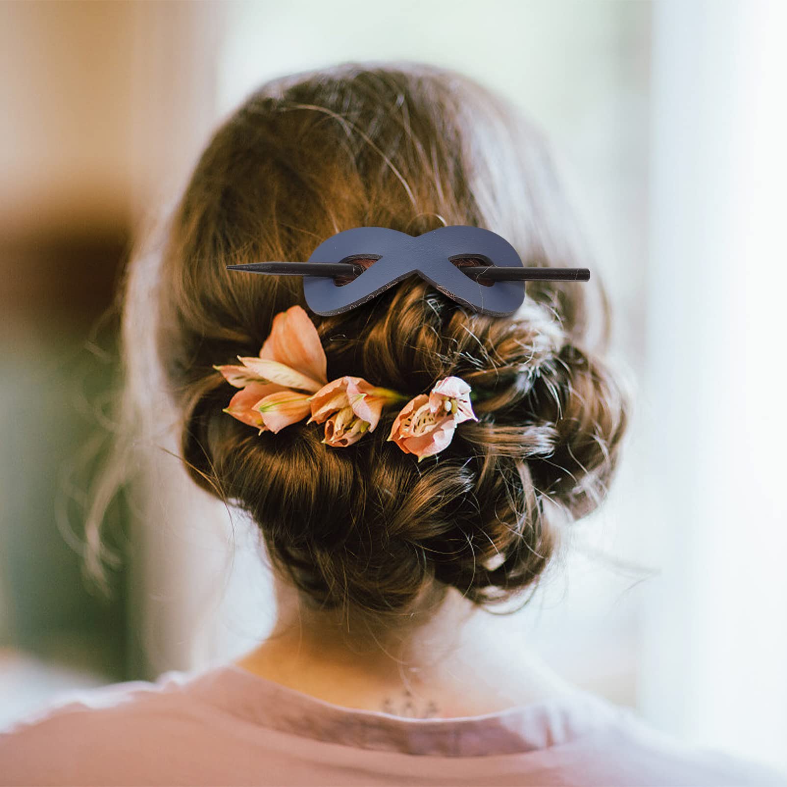 4pcs Leather Hair Clips for Women - French Barrette Hair Accessories, Oval Shape PU Leather Slide Barrettes - Perfect for Weddings, Parties & Everyday Styling