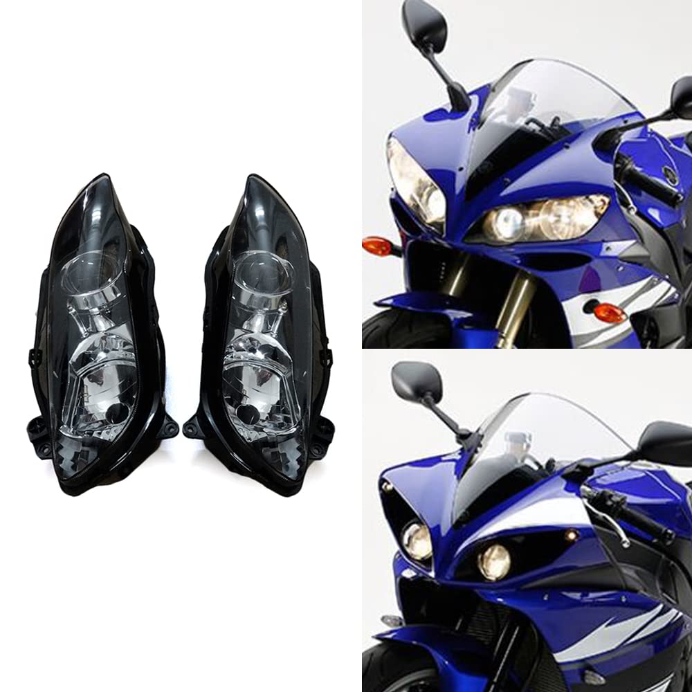 Yamaha YZF R1 2004-2006 Headlight Assembly - Replacement Motorcycle Headlamp Housing for YZF1000 & YZF-R1 Models (04-06) - Perfect for Night Riding & Road Safety