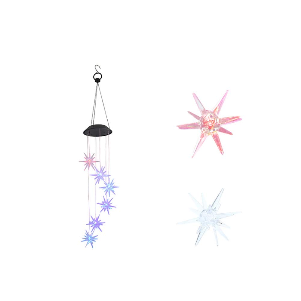 Solar Powered Garden Lights - Colorful LED Wind Chime Outdoor Lights, Waterproof Hanging Star Decor for Courtyard, Villa & Landscape Path Lighting | Perfect for Patio, Backyard & Garden Decorations at Night