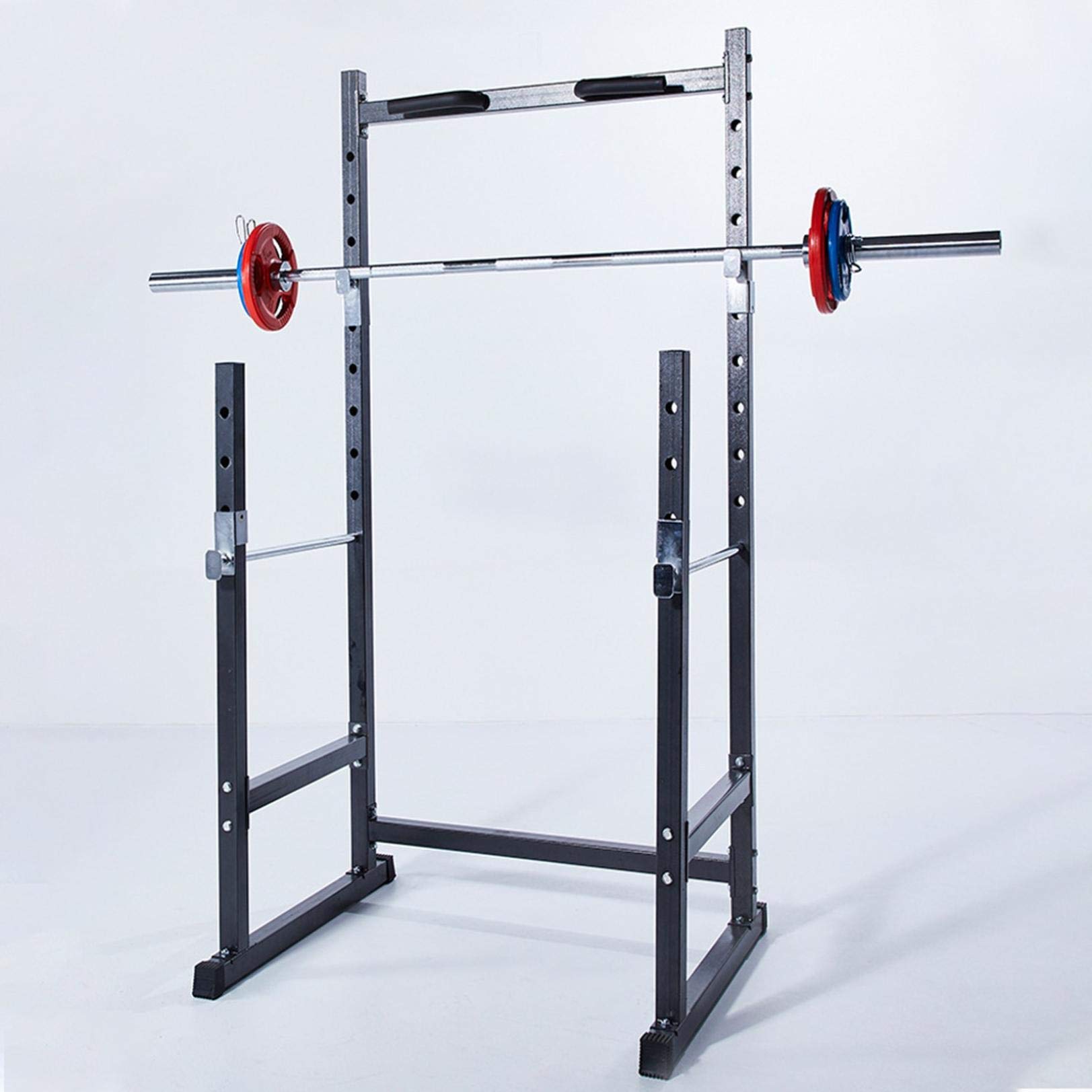 Adjustable Half Rack Squat Stand with Pull-Up Bar - Multi-Function Home Gym Equipment for Strength Training | Non-Slip Barbell Rack for Squats, Pull-Ups & Weightlifting - Perfect for Small Spaces & Home Workouts