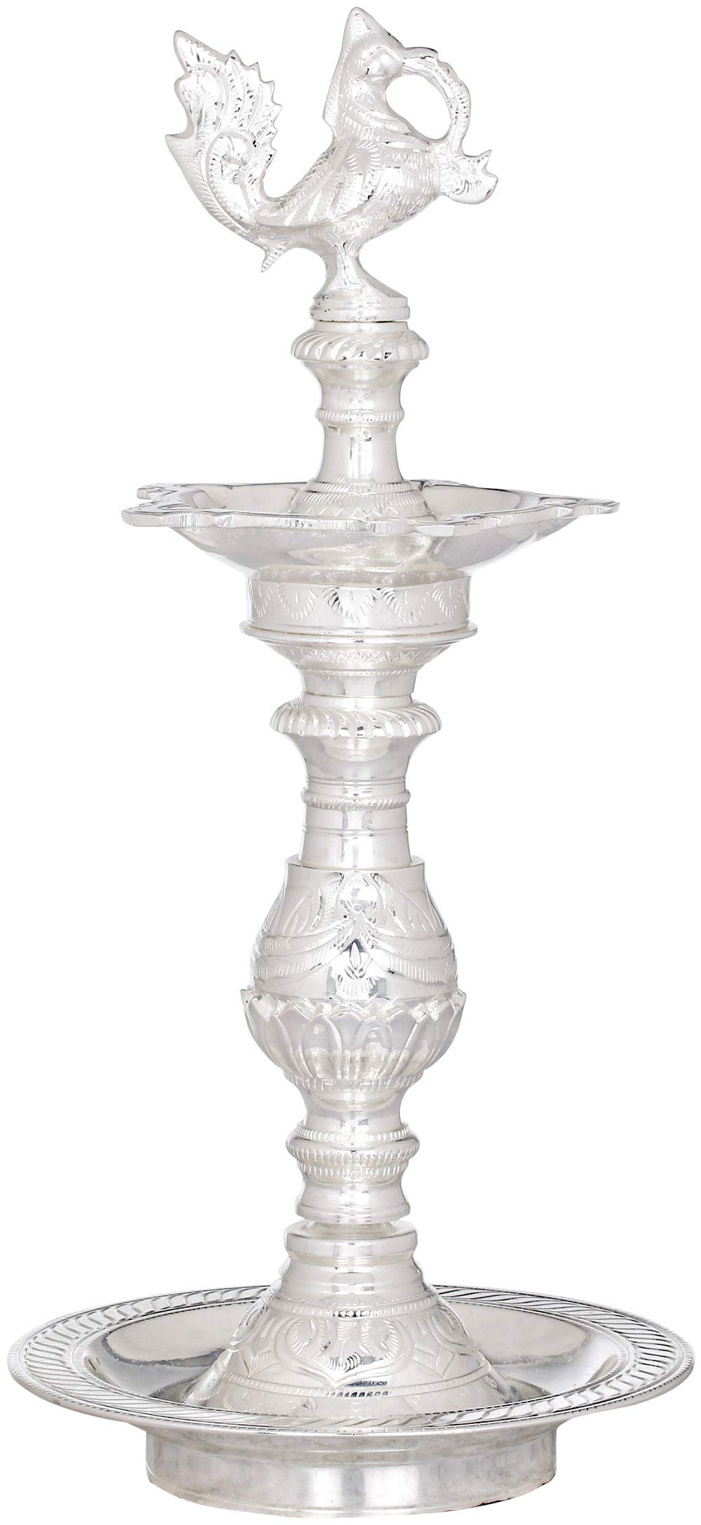 Exquisite Silver Peacock Annam Lamp - Elegant Home Decor for Living Room, Bedroom & Office Lighting