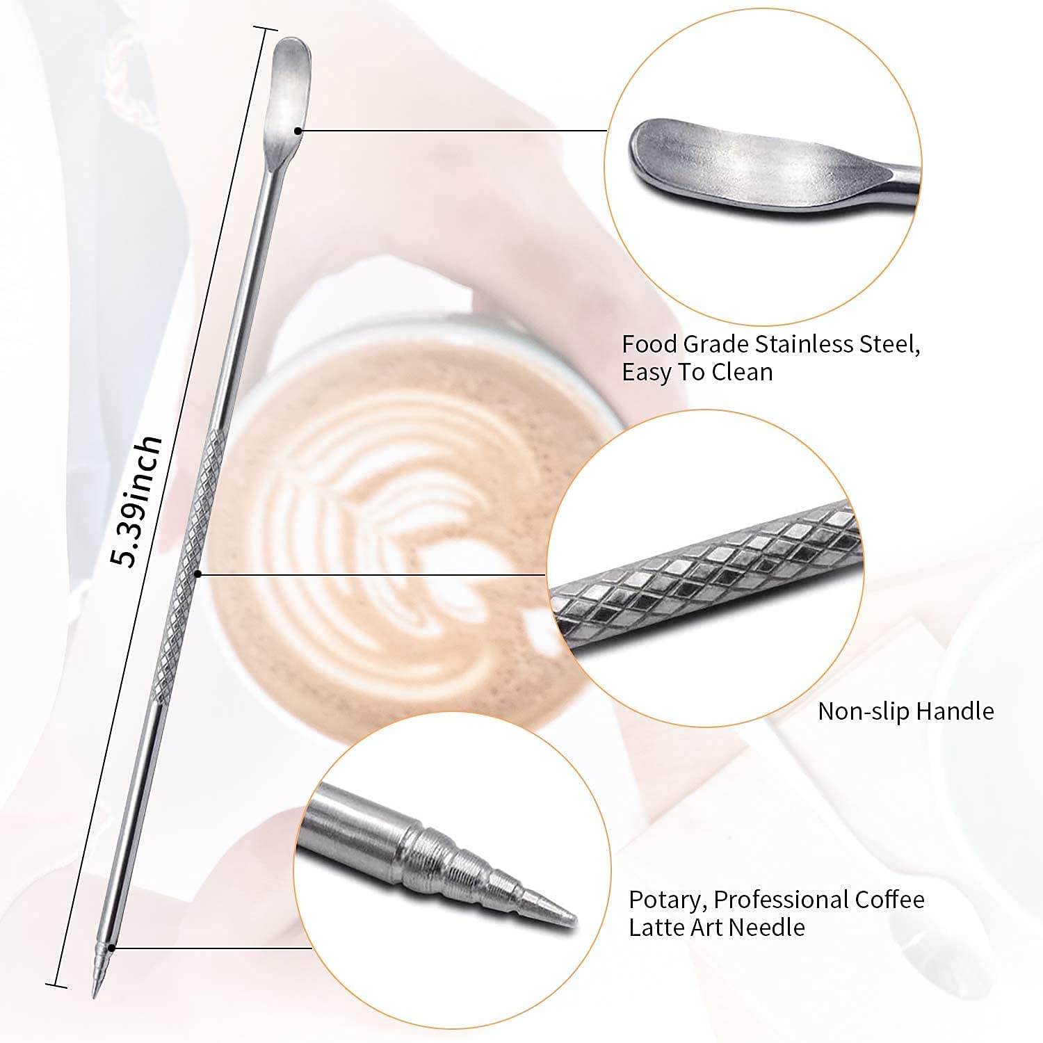 20 oz Stainless Steel Milk Frothing Pitcher for Espresso & Latte Art - Barista Coffee Frother Cup with Measuring Scale & Decorating Pen - Perfect for Cappuccino, Latte Making & Home Coffee Brewing