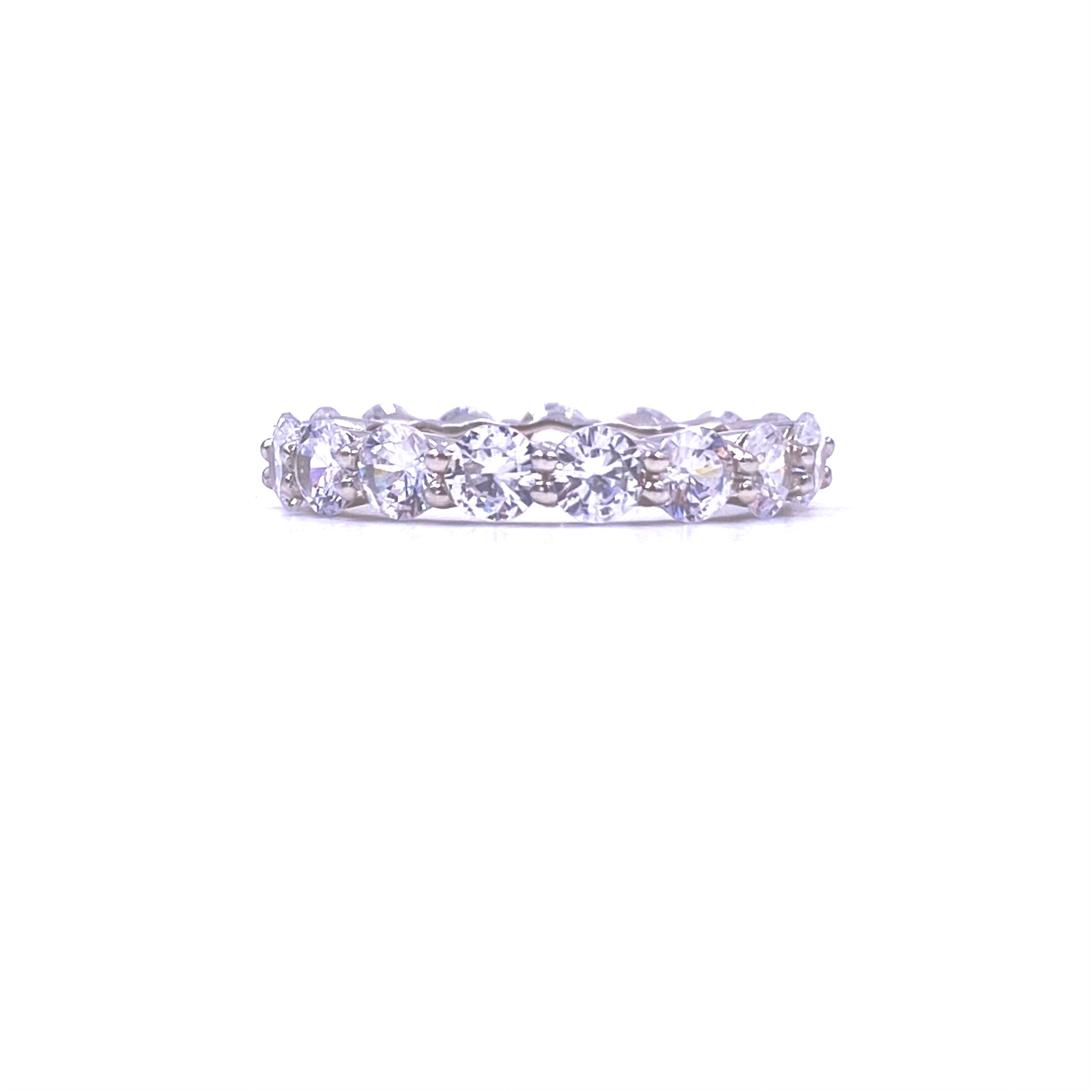 Ashley Gold Sterling Silver Prong Set Eternity Wedding Band Ring for Women - Perfect for Anniversaries, Engagements & Special Occasions