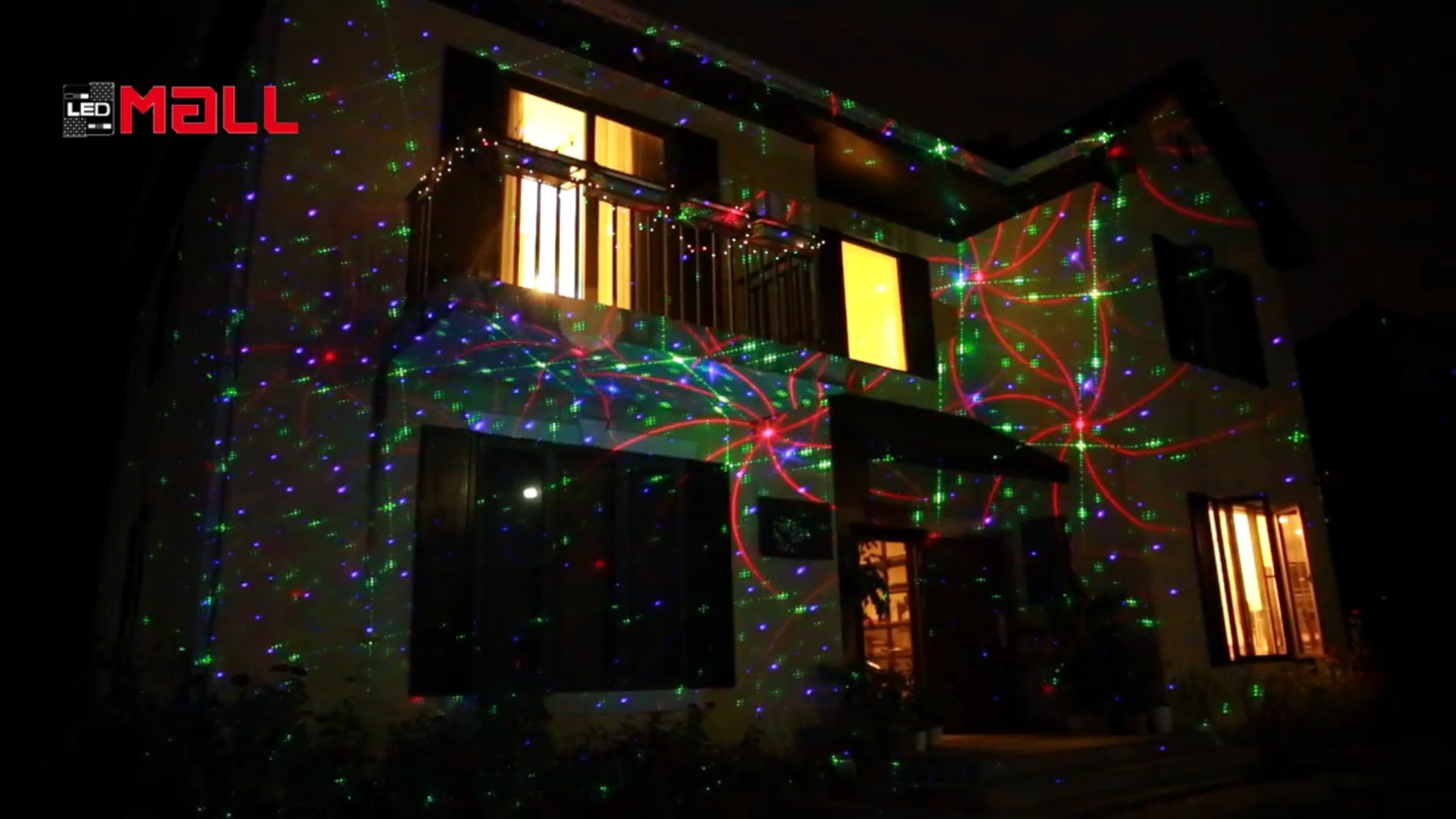 LedMall Motion 8-in-1 RGB Outdoor Christmas Laser Light Projector with Remote Control & Security Lock - Perfect for Holiday Decorations, Yard Lighting, and Home Security
