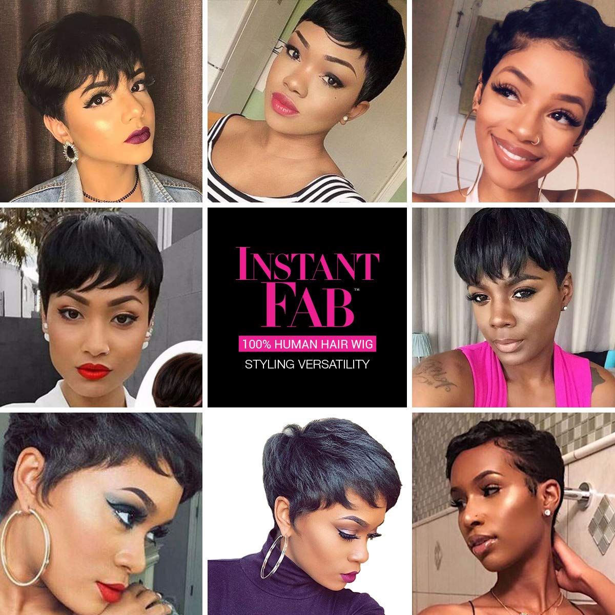 Short Pixie Cut Human Hair Wigs for Black Women - Layered Wavy Tapered Back Non-Lace Front Wig (TOPAZ DL1B/30) | Perfect for Everyday Wear, Parties & Special Occasions