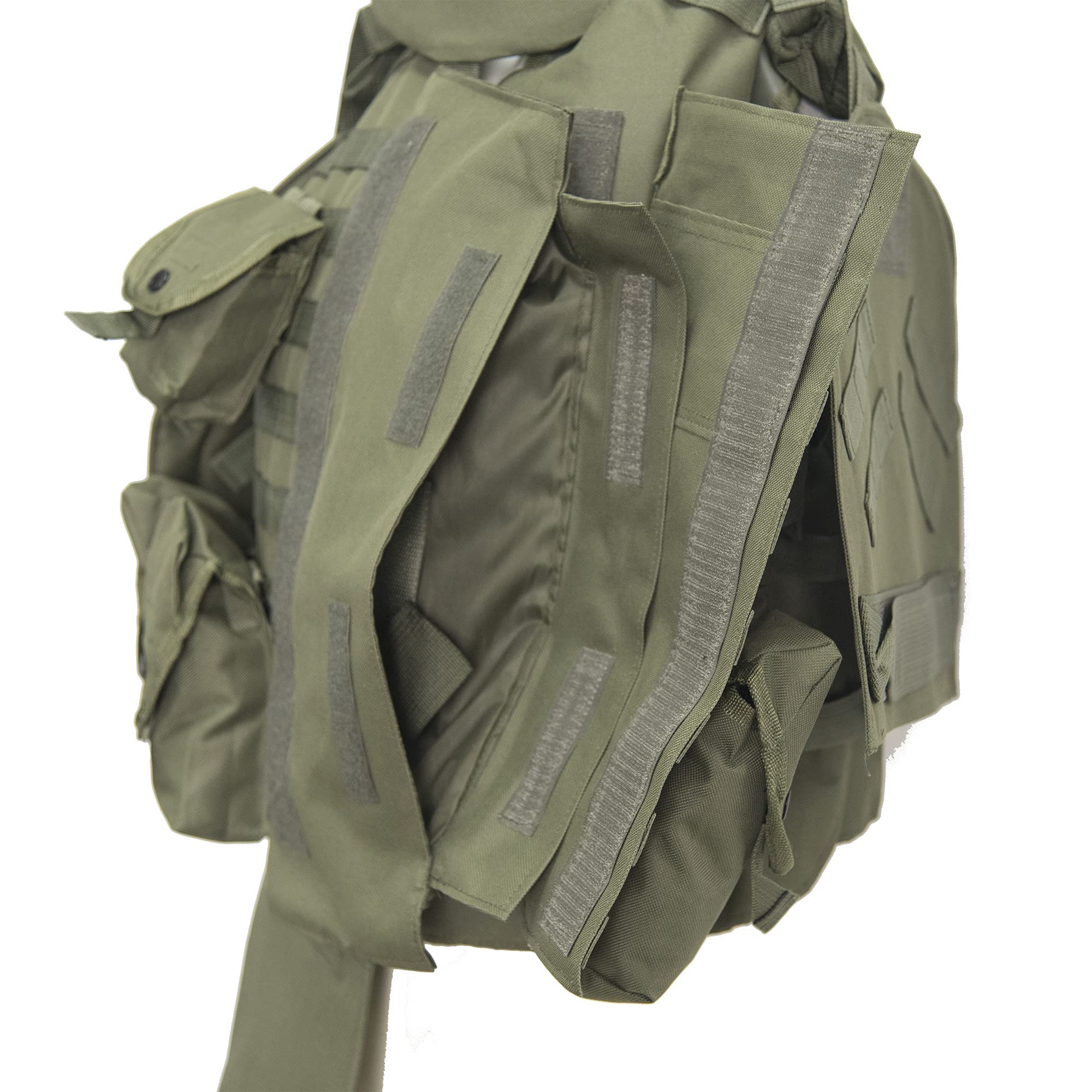 GYATSOCYG Tactical Airsoft Vest with Shoulder & Lower Body Protection - Adjustable Military Molle Vest for Airsoft, Paintball, Hunting & Outdoor Activities