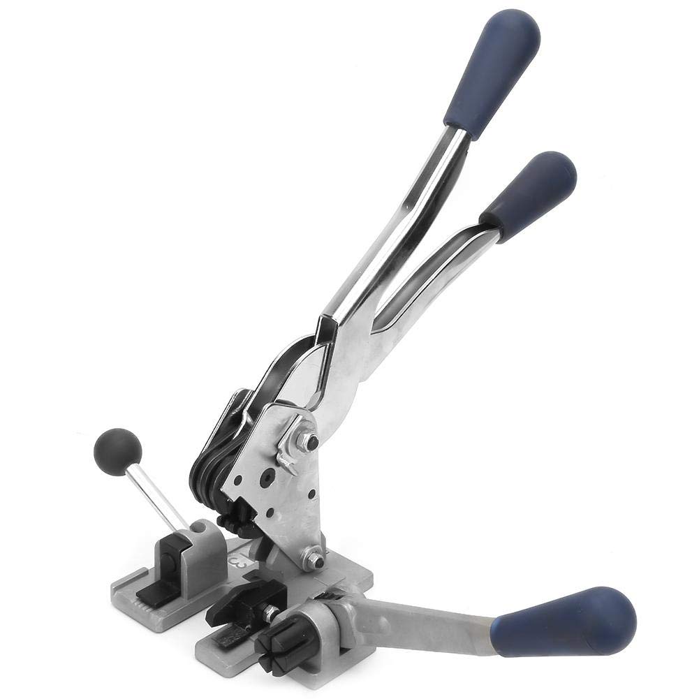EVTSCAN 3-in-1 Manual Steel Strap Tensioner & Crimper Tool for Banding Straps - Heavy Duty Packing Machine for Shipping, Moving, and Warehouse Use