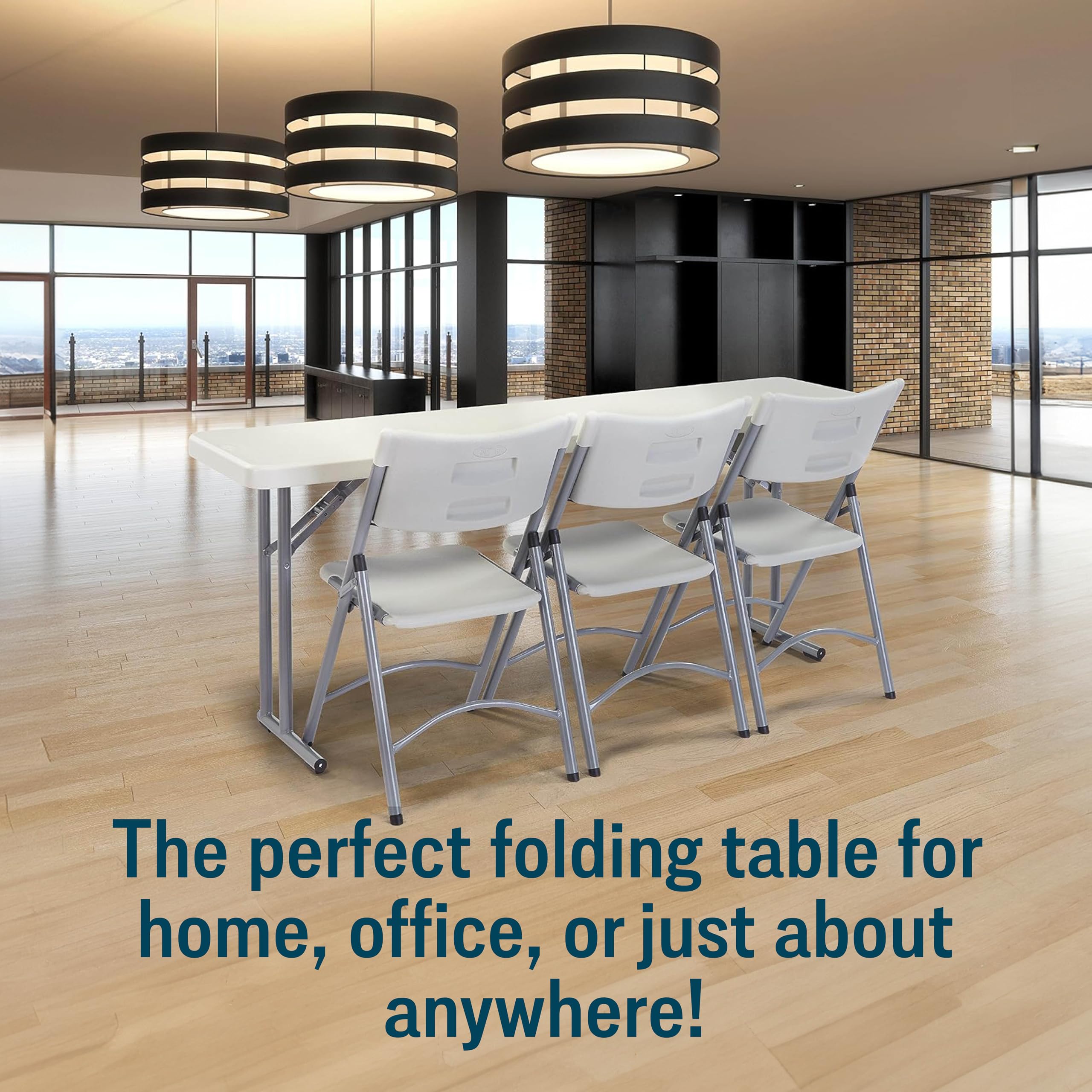 National Public Seating 18x72 Inch Heavy Duty Folding Table - Portable & Durable Speckled Gray Conference Table for Office, Training Rooms, Events - Lightweight Foldable Indoor/Outdoor Use - Perfect for Seminars, Meetings & Outdoor Gatherings