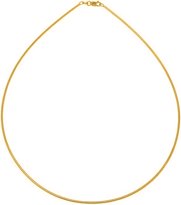14K Gold Plated Sterling Silver Omega Chain Necklace - 1.3mm Thin Round Wire for Women - Perfect for Layering, Gift Giving & Everyday Elegance