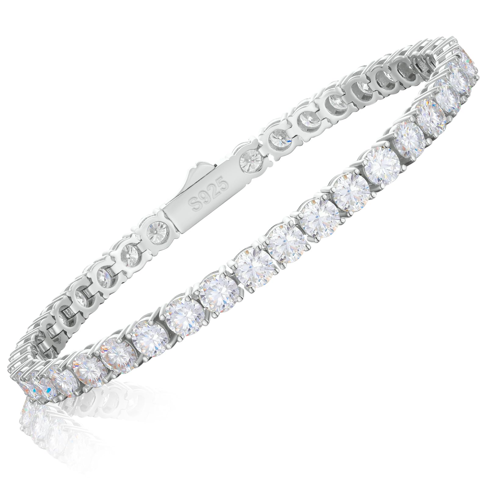 TUHE 1.92ct-21ct Moissanite Tennis Bracelet for Women & Men - 18k Gold Plated 925 Sterling Silver, 6-8.5 Inch, D Color VVS1 Lab-Grown Round Cut Stones - Perfect for Mother's Day Gifts, Anniversary Jewelry & Elegant Evening Wear