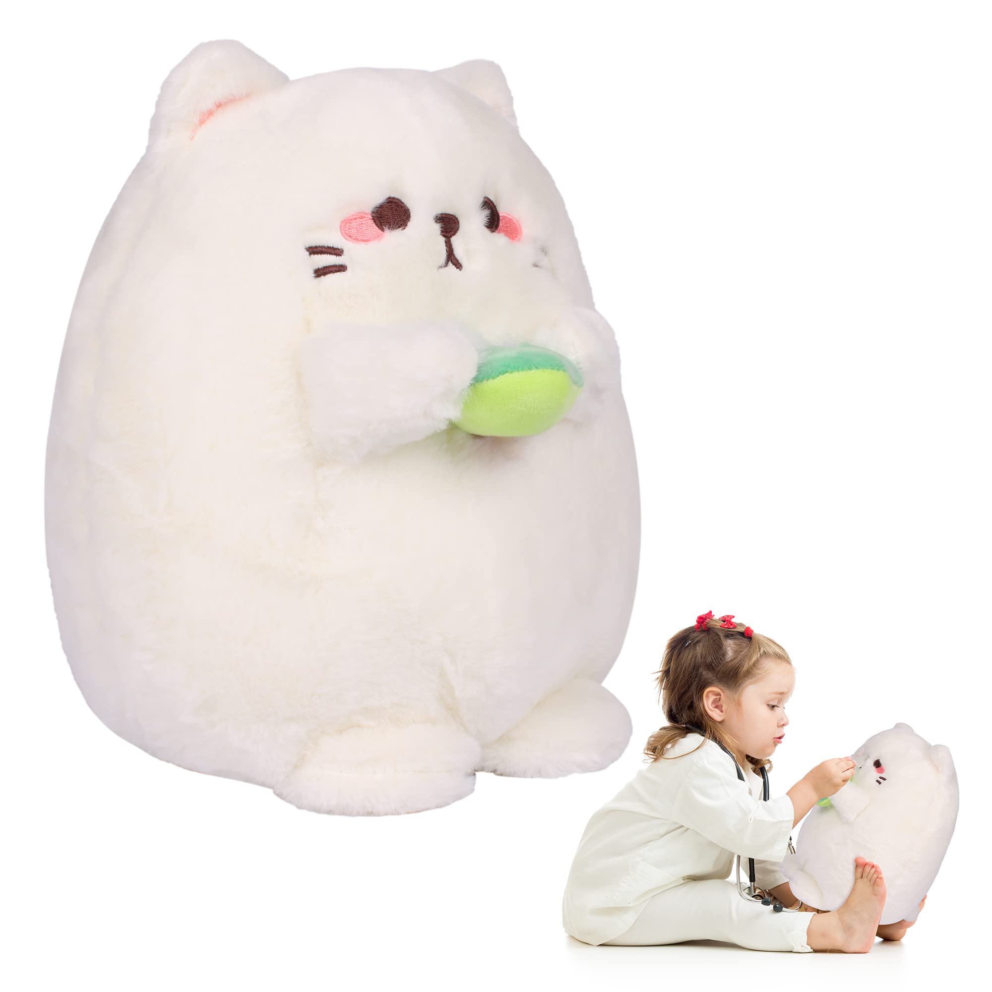 Cute Avocado Plush Cat Stuffed Animal - Soft Pillow Toy for Kids, Perfect Gift for Boys and Girls Birthday | Fun Playtime & Cuddling Companion