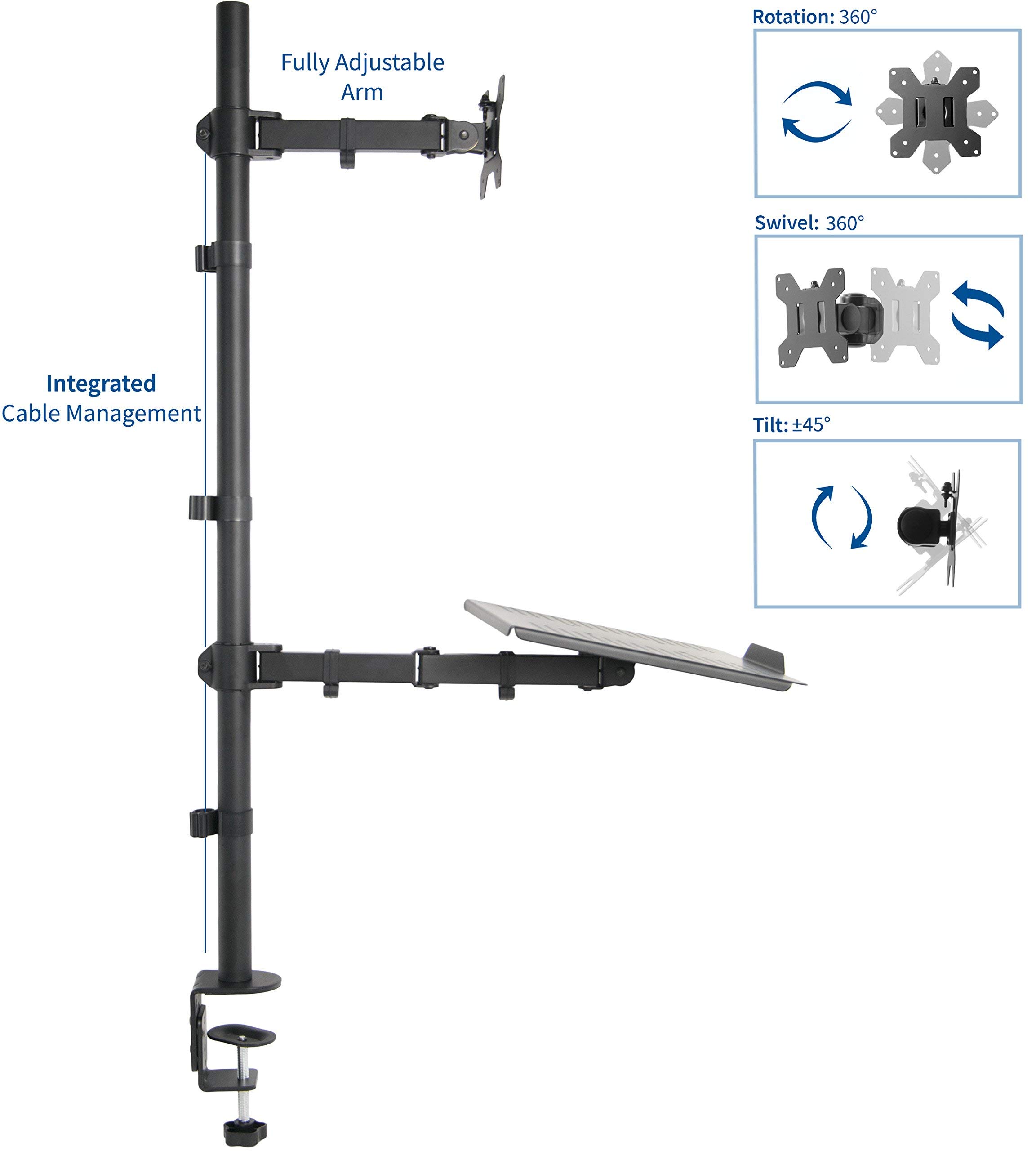 VIVO Adjustable Laptop and Monitor Stand for Desks - Extra Tall 13 to 32 Inch LCD Screen Mount, Fits 17 Inch Laptops (STAND-V012C) - Perfect for Home Office, Gaming Setup & Workspace Ergonomics