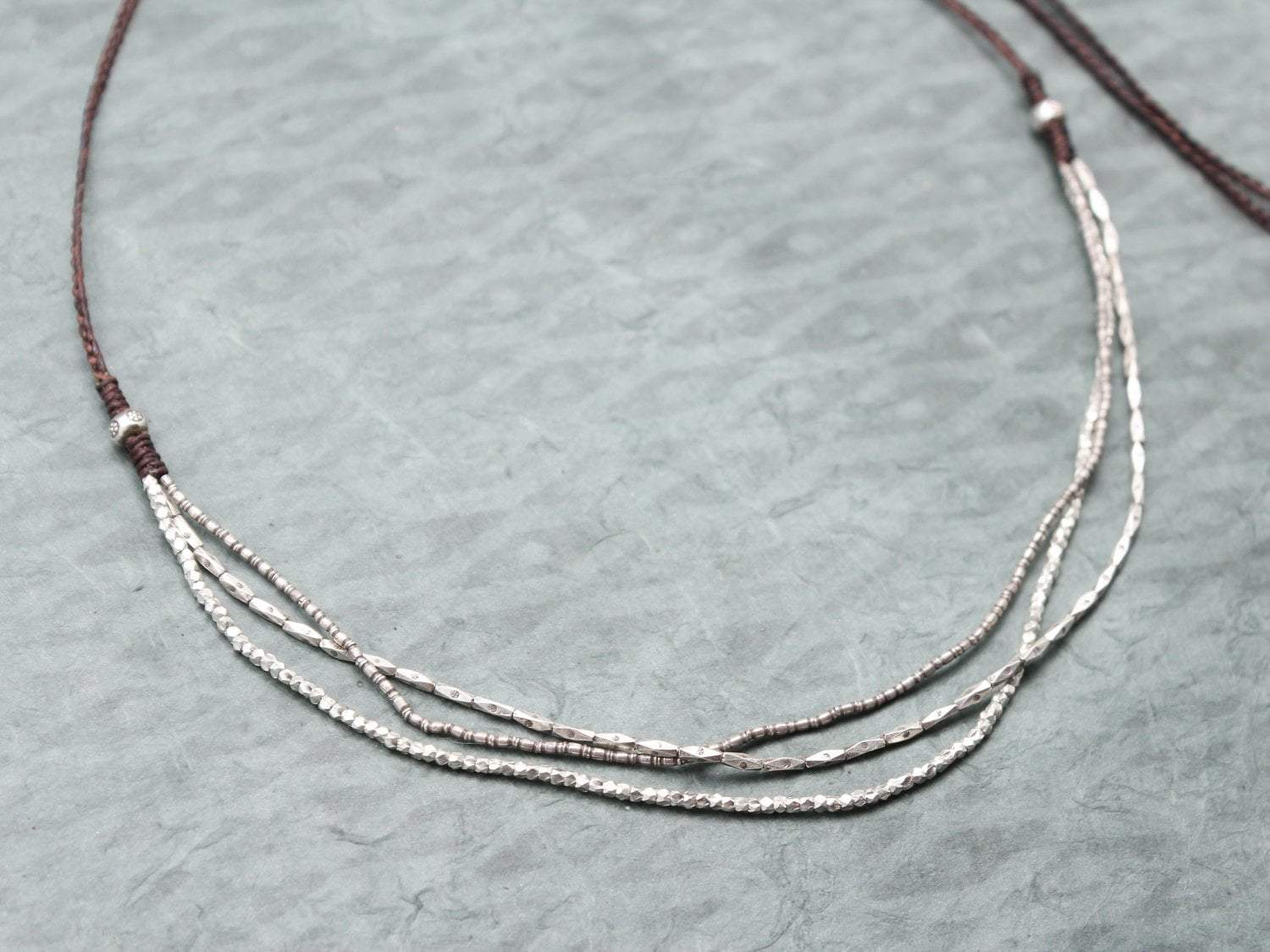 Authentic Hill Tribe Silver Strands Necklace – Handmade Tribal Jewelry for Women | Perfect for Boho Fashion, Festivals & Layering