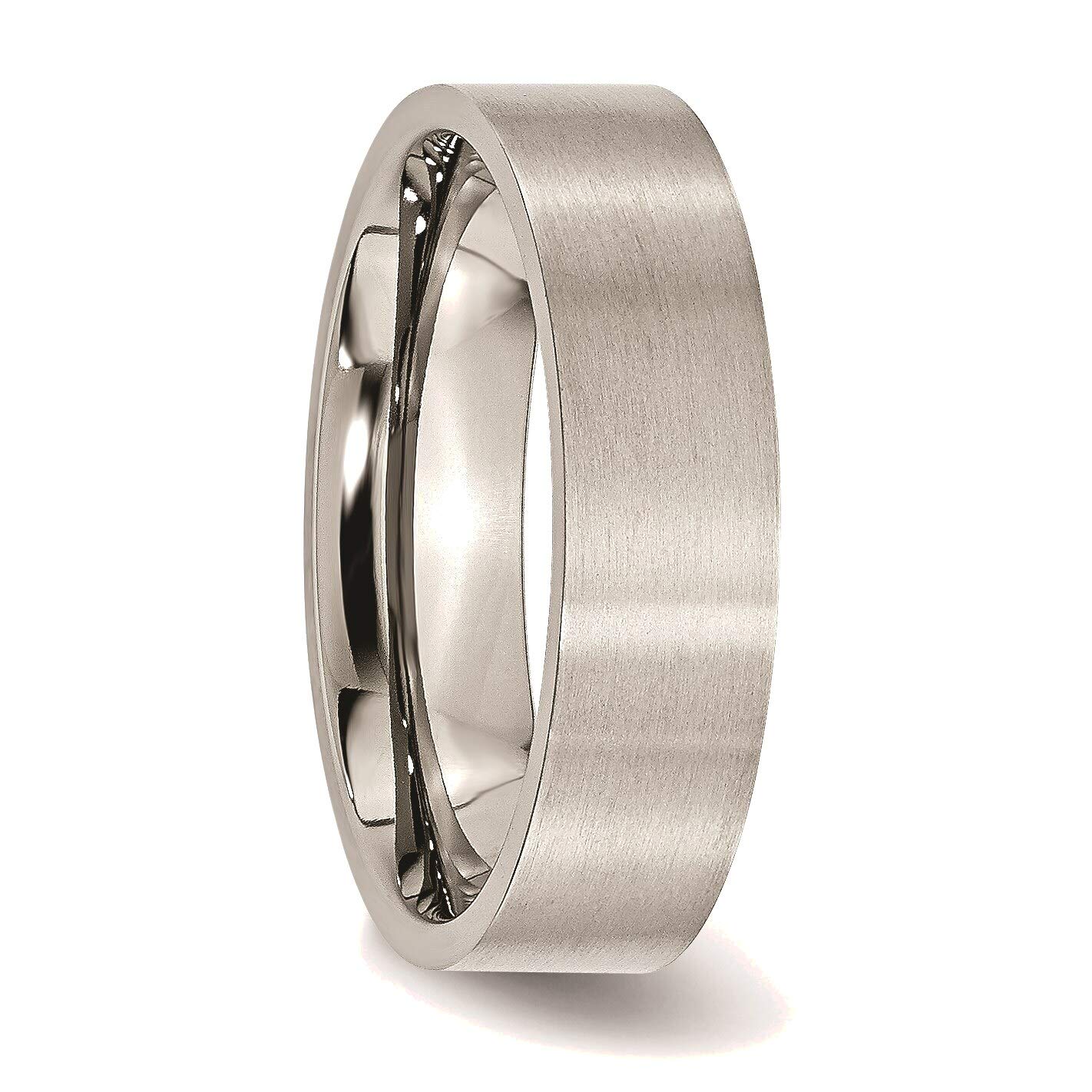 Bonyak Stainless Steel 6mm Brushed Flat Band Ring - Size 11.5 - Durable Wedding Band, Men's Jewelry Gift for Anniversary, Engagement & Everyday Wear