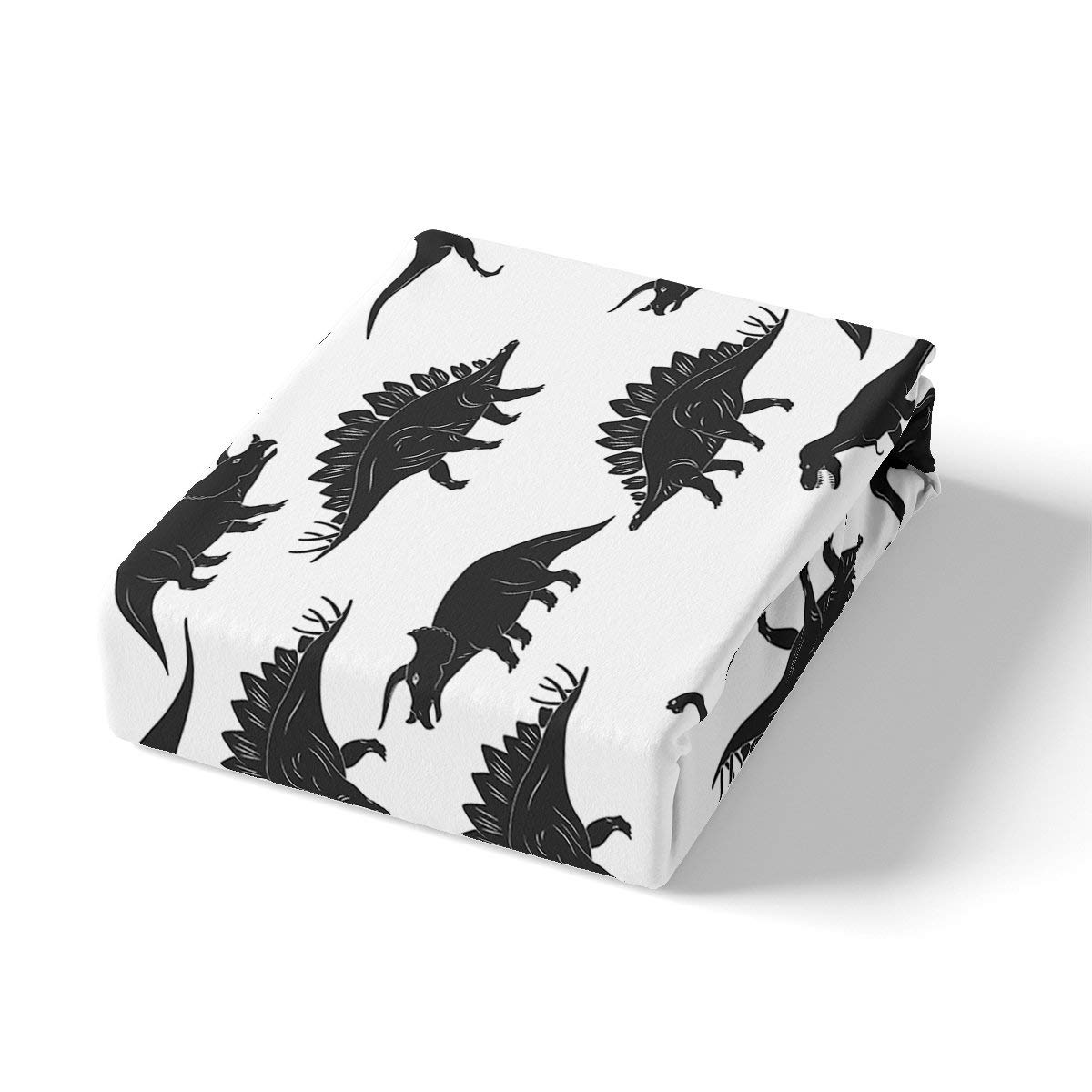 **Erosebridal Boys Dinosaur Bed Sheet Set Queen Size - 4-Piece Kids Jungle Animal Bedding with Fitted Sheet, Flat Sheet & 2 Pillowcases - Black & White Wildlife Theme for Children, Girls & Teens Bedroom Decor - Perfect for Dinosaur Lovers & Jungle-Themed Rooms**