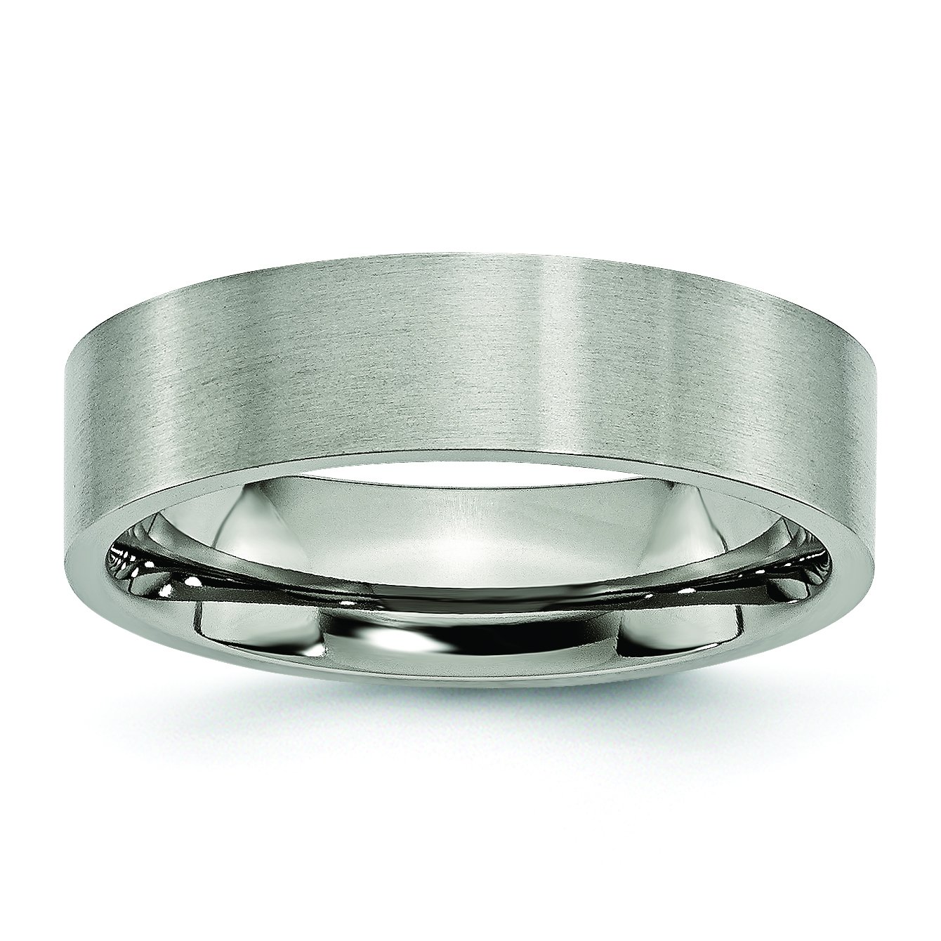 Men's Titanium Wedding Band Ring - 6mm Flat Brushed Finish - Durable & Comfortable for Everyday Wear, Anniversary & Special Occasions