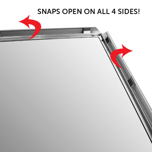11x17 AD Promo Countertop Sign Frame - Silver Snap Frame with Built-in Easel & Wall Mount - Perfect for Retail Displays, Restaurants & Trade Shows