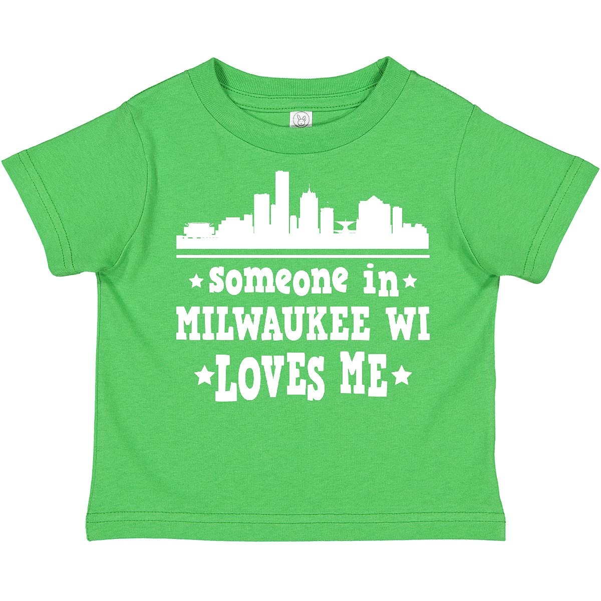 Inktastic Milwaukee Wisconsin 'Someone Loves Me' Toddler T-Shirt - Cute Baby Clothes for Boys & Girls - Perfect for Family Outings, Playdates & Photo Shoots