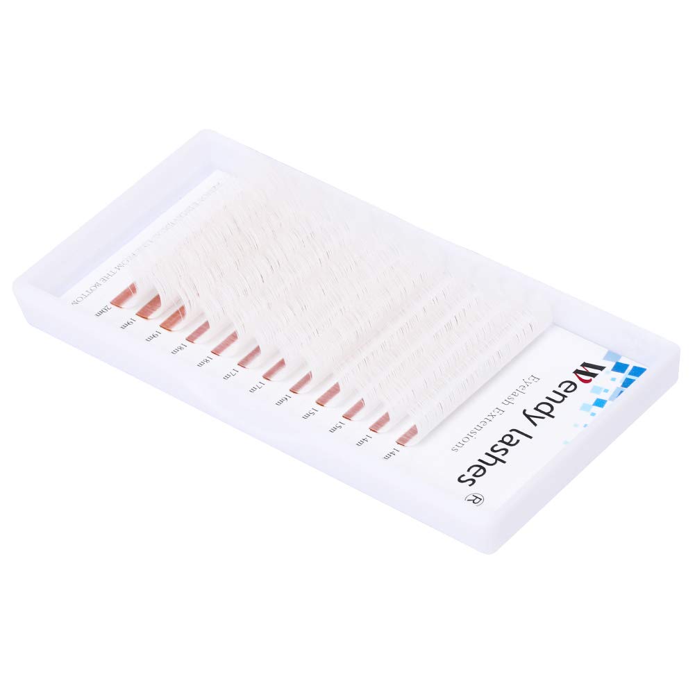 Wendy Lashes Easy Fan Lash Extensions - White D Curl Volume Eyelash Extensions (0.07mm, 14-20mm) for Natural & Dramatic Look | Perfect for Weddings, Parties & Daily Wear