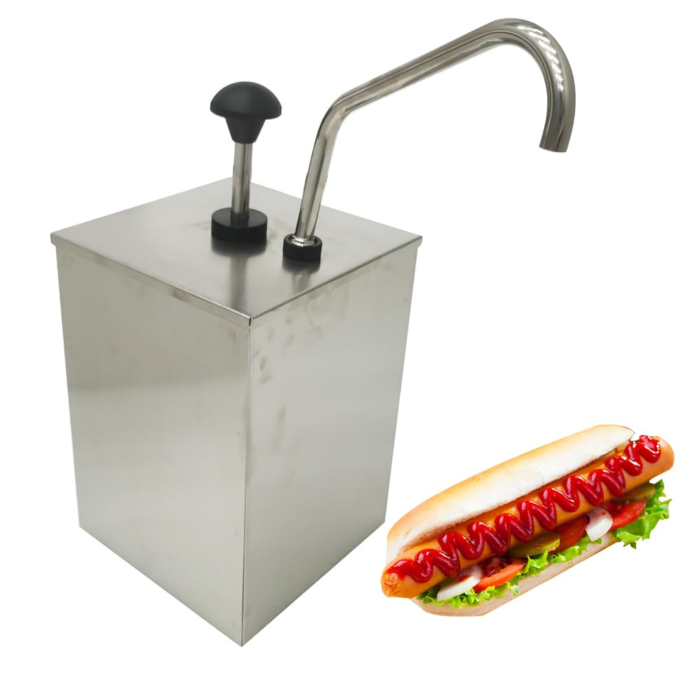 Stainless Steel Single Head Sauce Pump - 25L Commercial Condiment Dispenser for Juice, Syrup & Dressings | Ideal for Restaurants, Cafes & Catering Services