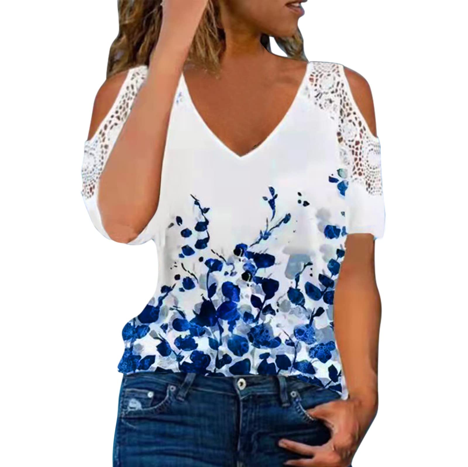 Women's Summer Tops - Dressy Casual Loose Crewneck Short Sleeve Blouses & Flowy T-Shirts | Perfect for Beach Outings, Office Wear & Weekend Brunch