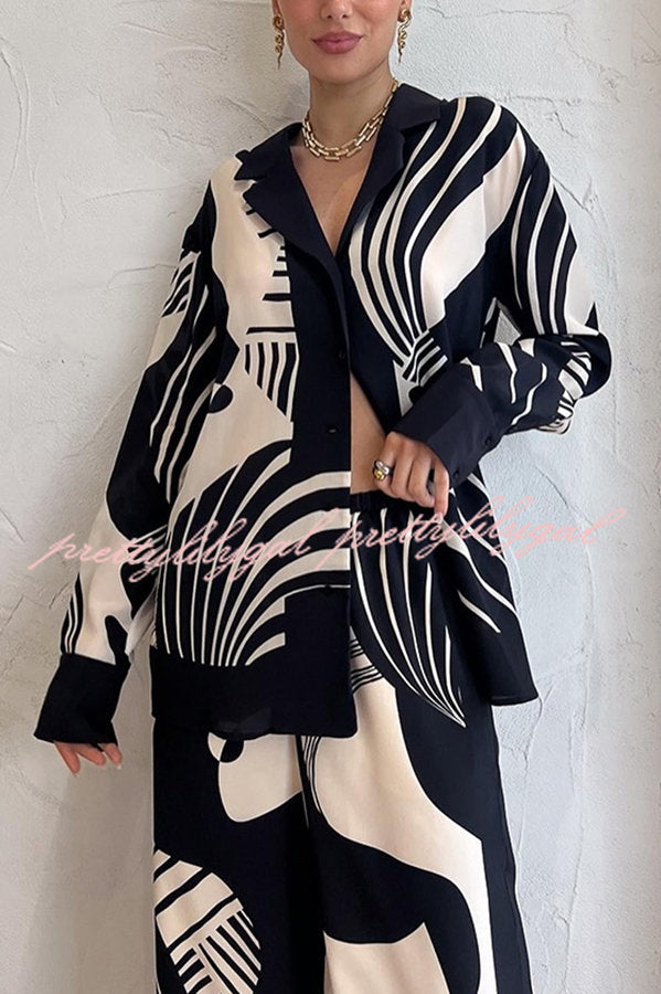 Stylish Weekend Escape Print Contrast Trim Blouse - Trendy Women's Top for Casual Outings & Date Nights