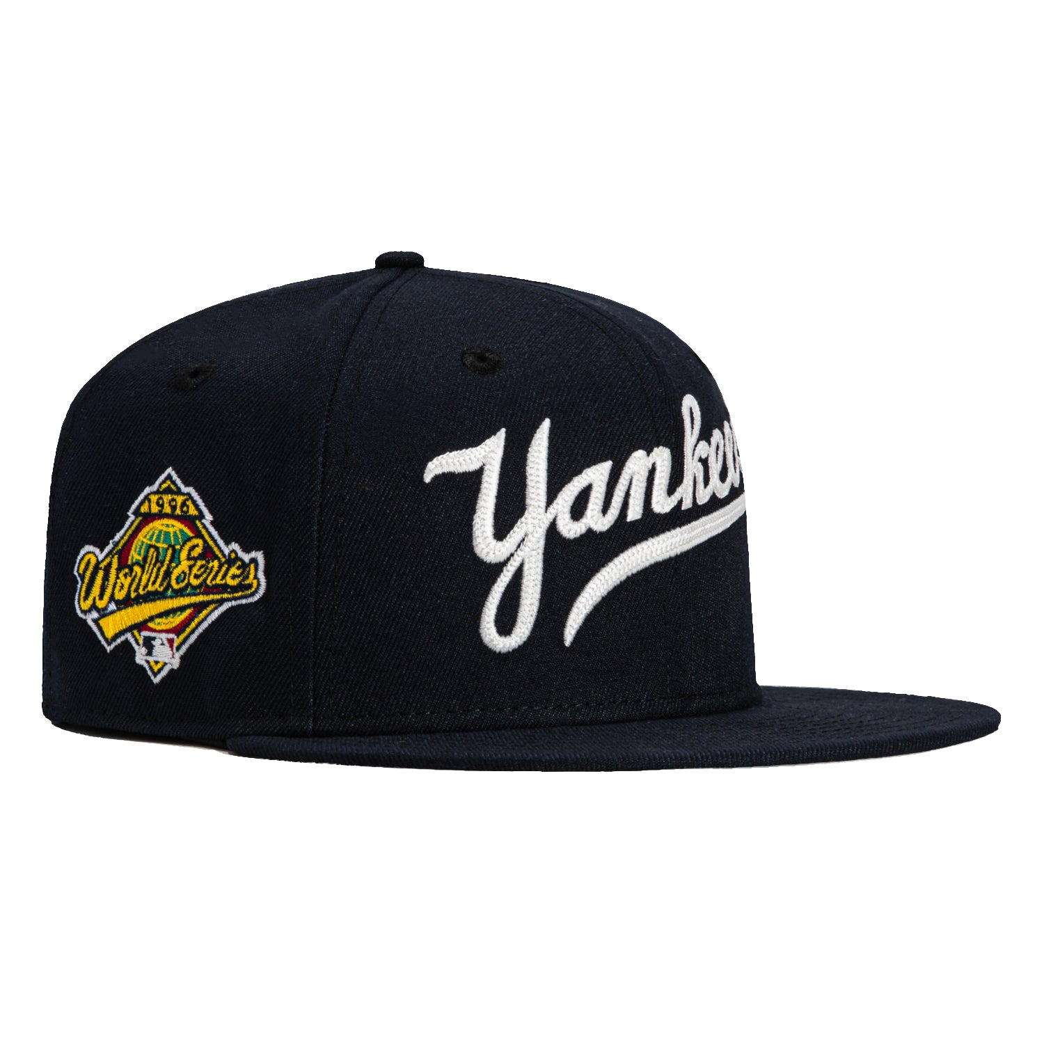 New Era 59Fifty Glow in The Dark Chain Stitch New York Yankees 1996 World Series Patch Snapback Hat - Navy Blue Baseball Cap for Men, Game Day & Streetwear Fashion