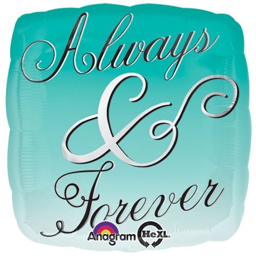 Jeckaroonie 7-Piece Always & Forever Aqua Teal Balloon Bouquet Set - Elegant Party Decorations for Weddings, Engagements & Special Celebrations