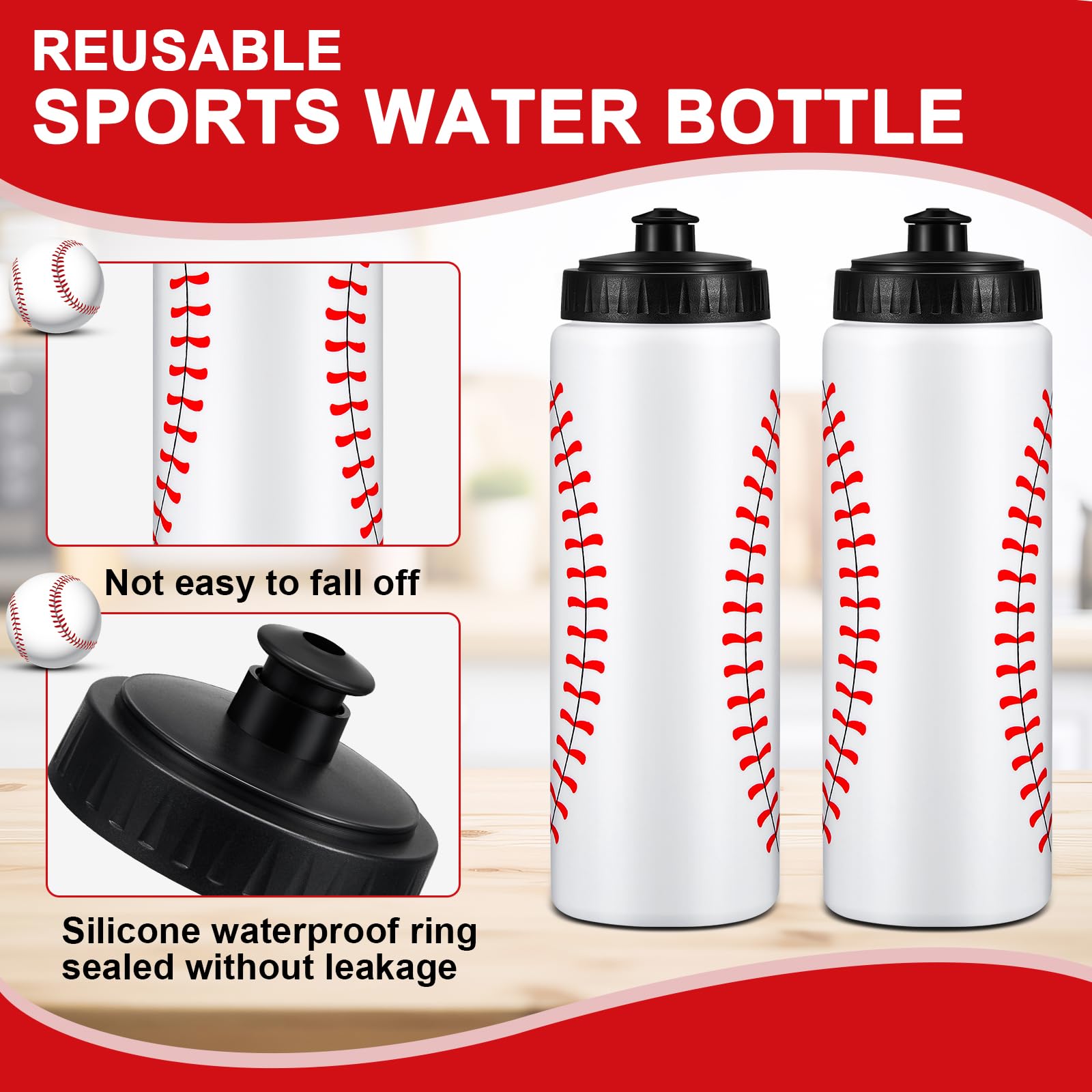 6-Pack 20oz Reusable Sports Water Bottles with Pull-Top Lid - Leakproof Squeeze Bottles for Baseball, School, Gym & Outdoor Activities - BPA-Free Plastic Water Bottles for Kids, Boys & Girls