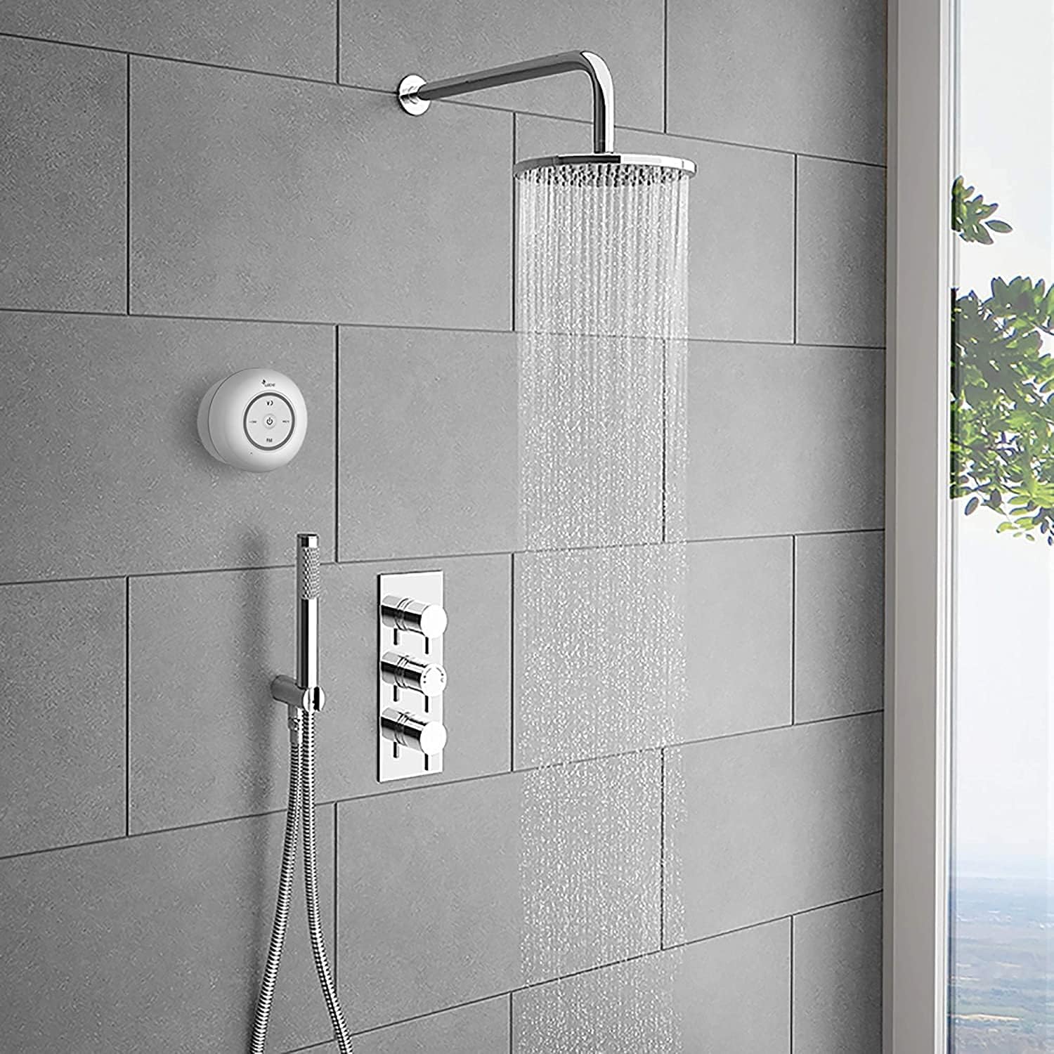 LEICKE Waterproof Bluetooth Shower Speaker with Suction Cup - Wireless Portable Speaker for Bathroom, Beach, Pool & Outdoor Use | IPX7 Dustproof Steamproof Shower Speaker for Music Lovers