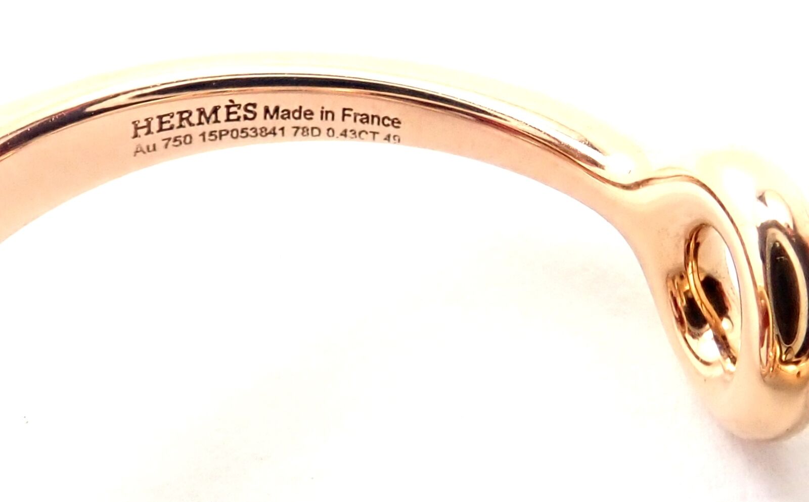 Authentic Hermes 18k Rose Gold Diamond Filet d'Or Large Double Band Ring - Luxury Jewelry for Women, Perfect for Weddings, Anniversaries & Special Occasions
