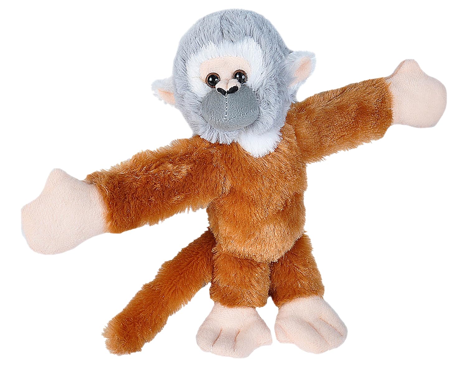 Wild Republic Huggers Squirrel Monkey Plush Stuffed Animal - 8 Inch Soft Cuddly Toy with Slap Bracelet for Kids | Perfect for Playtime, Gifts & Travel Companions
