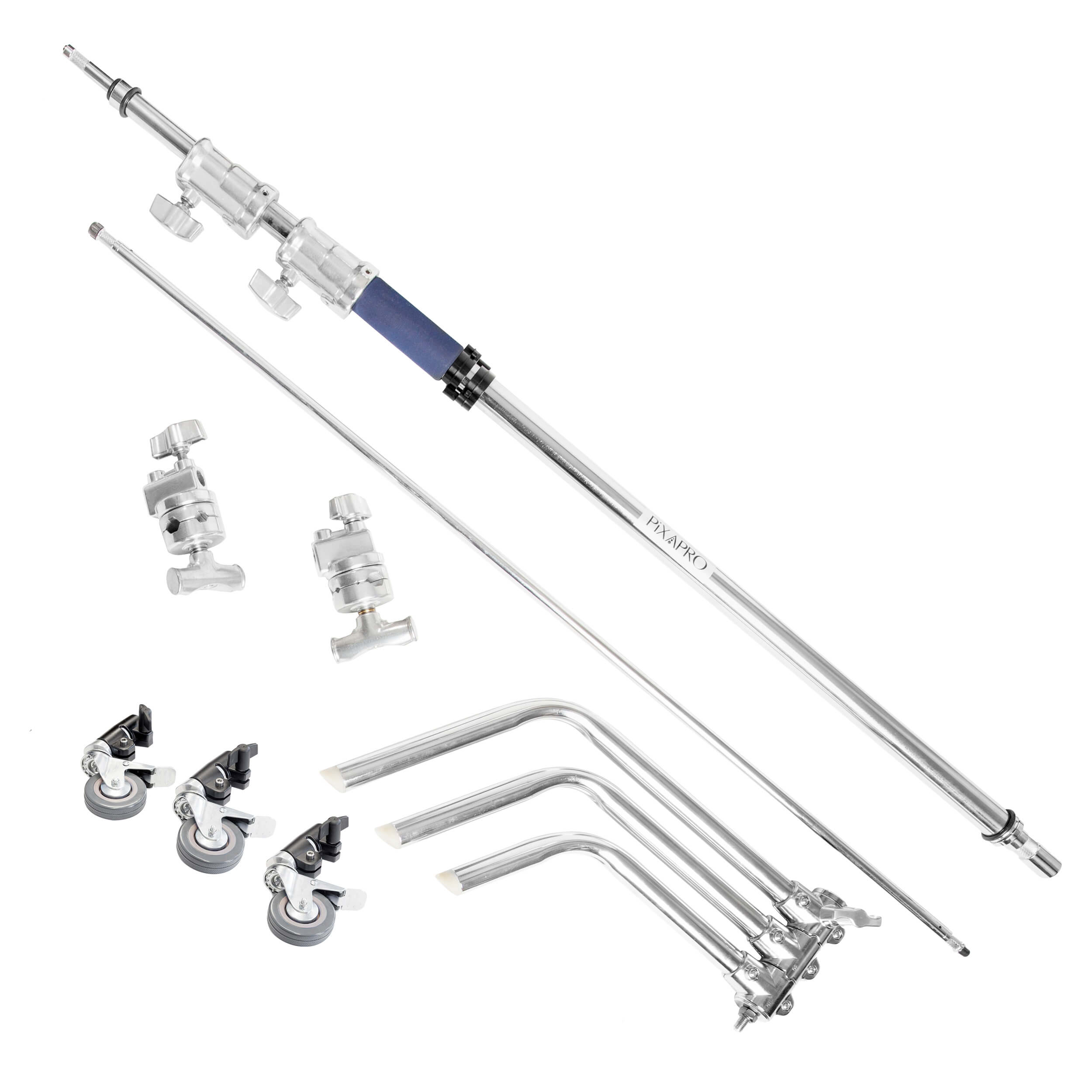 3M Telescopic Turtle Base C Stand with Boom & Caster Wheels - Heavy Duty Light Stand for Photography, Video & Studio Equipment - Perfect for Film Sets, YouTube Videos & Professional Studios