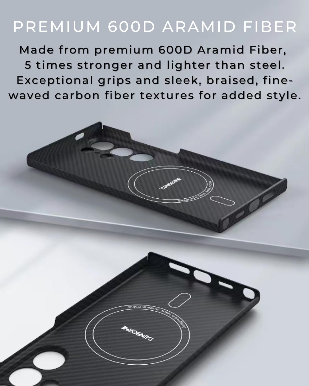 Samsung Galaxy S24 Ultra Case - 600D Aramid Fiber Magnetic Phone Cover | Ultra Thin & Lightweight | Carbon Fiber Texture | Perfect for Work, Travel & Everyday Protection
