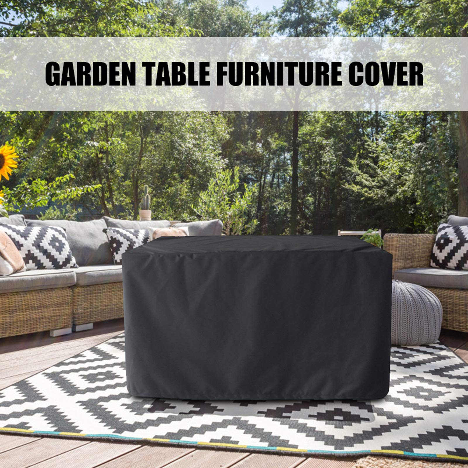 **Waterproof Rectangular Patio Table Cover - All-Weather, UV-Resistant & Fade-Proof Outdoor Furniture Protector for Garden, Deck, and Backyard Use**    *(Use Case: Perfect for protecting patio tables from rain, sun, snow, and dust—ideal for outdoor dining, BBQs, and garden gatherings.)*