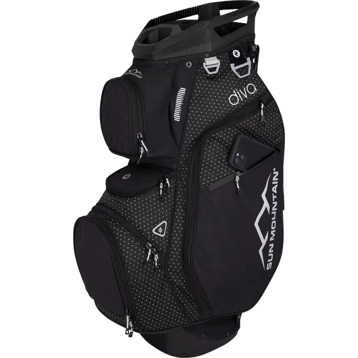 Sun Mountain Diva Cart Bag - Premium Golf Cart Bag for Women with 14-Way Divider, Insulated Cooler Pocket & Multiple Storage - Perfect for Golf Course & Driving Range Use