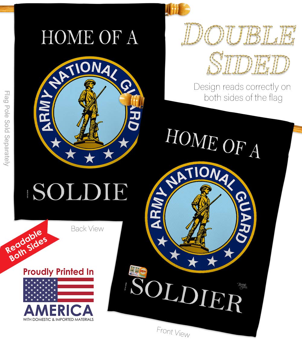 Patriotic Garden House Flags Kit - Double-Sided 28x40 Inch USA Made Military Yard Banner for National Guard, Armed Forces Rangers & Veterans | Perfect Outdoor Decoration for Memorial Day, Veterans Day & Military Homecoming Celebrations