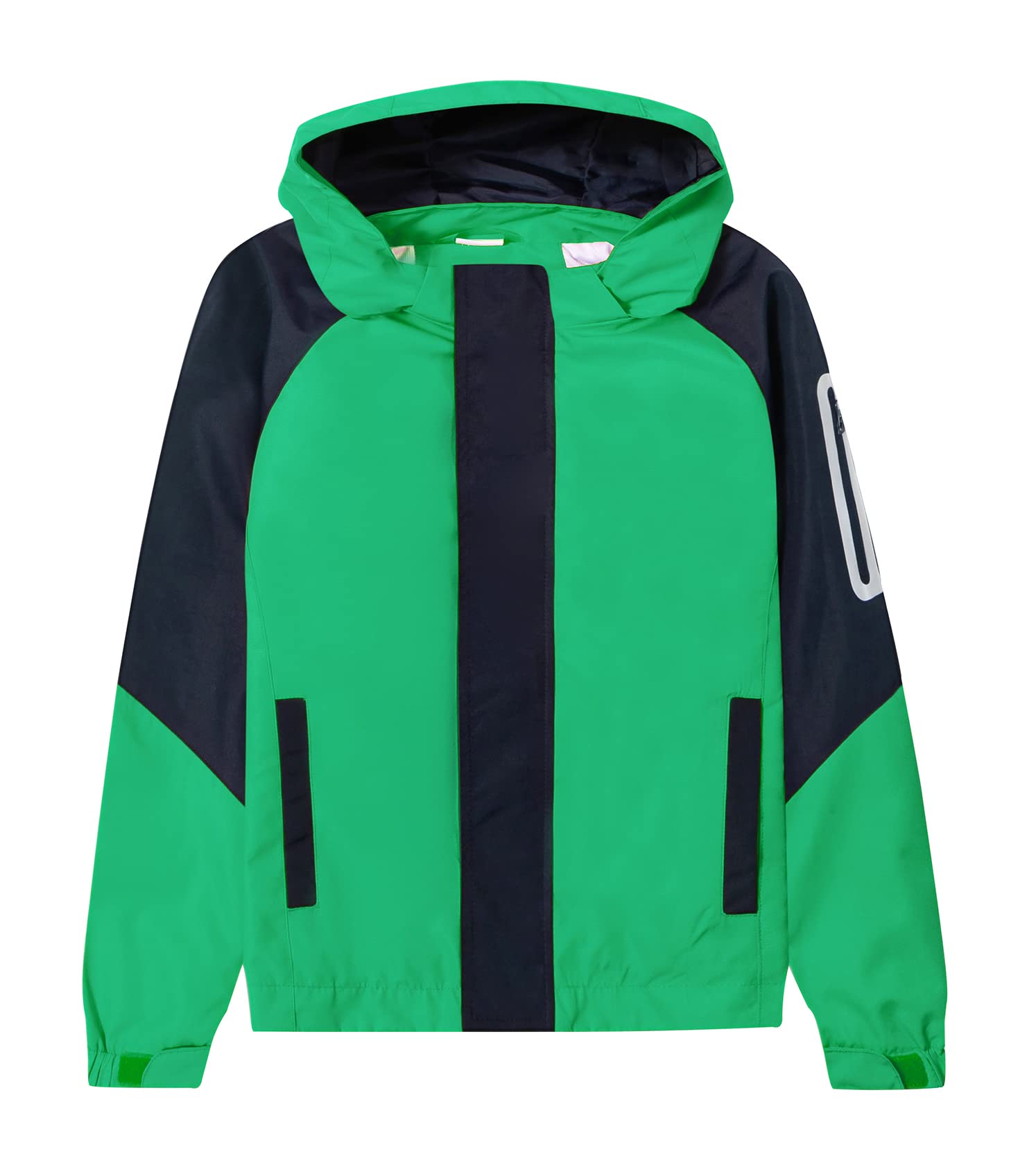 ALXHUTE Kids Waterproof Jackets for Boys & Girls - Color Block Raincoats for Outdoor Play & School