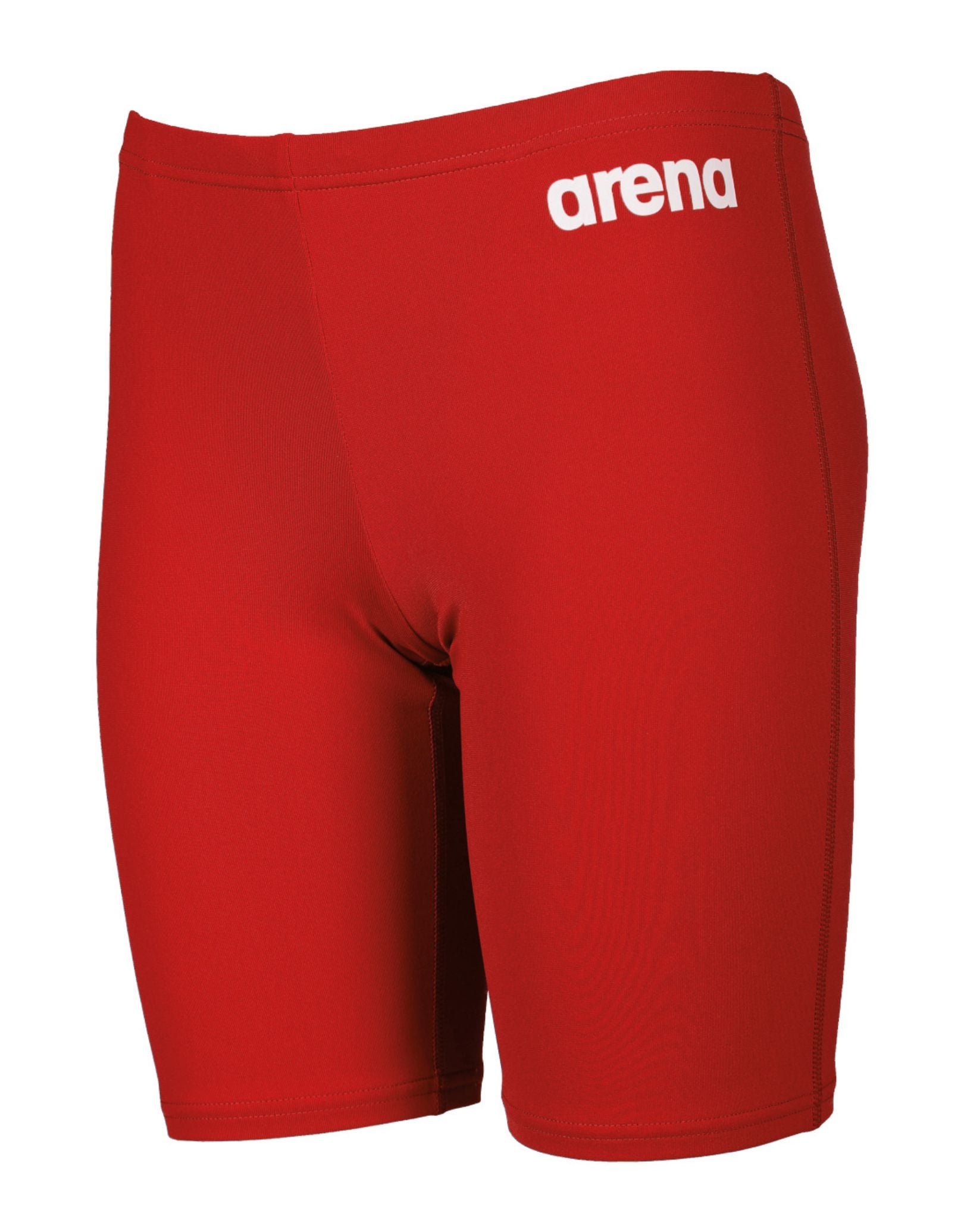 Boys Team Solid Swim Jammer - Red/White Competitive Swimwear for Kids | Perfect for Swim Team Practice, Lessons & Summer Pool Fun